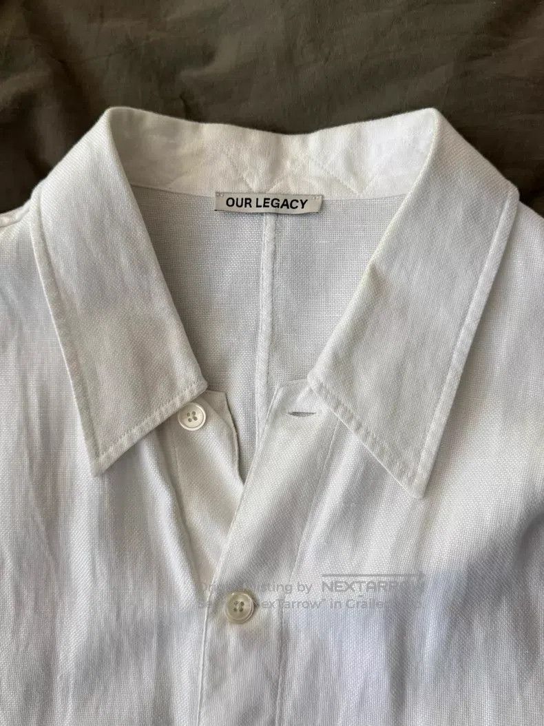 Our Legacy White Cotton Linen Loose Long Shirt