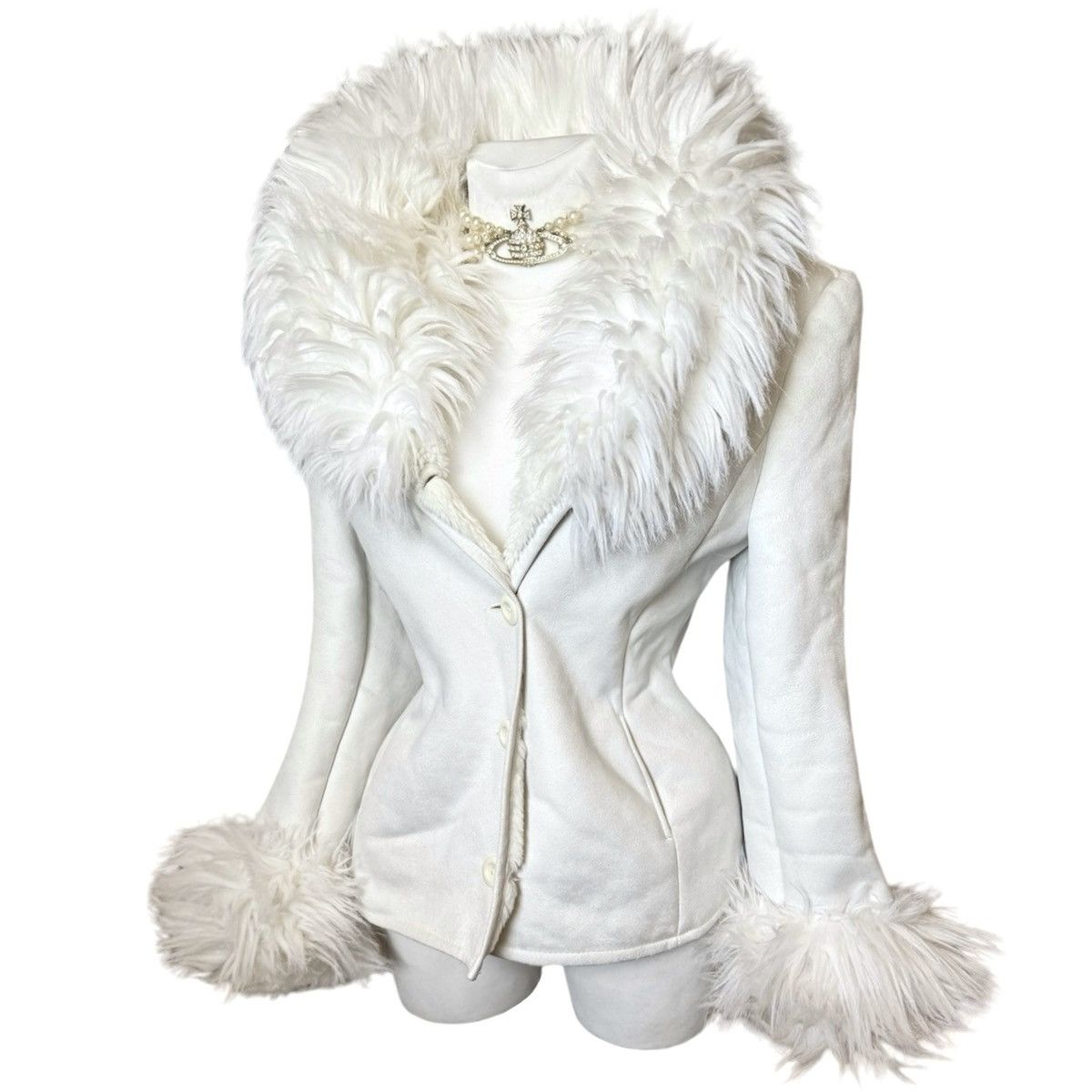 Vintage White / Cream Vintage Afgan Penny Lane faux fur coat Size S / US 4 / IT 40 - 1 Thumbnail