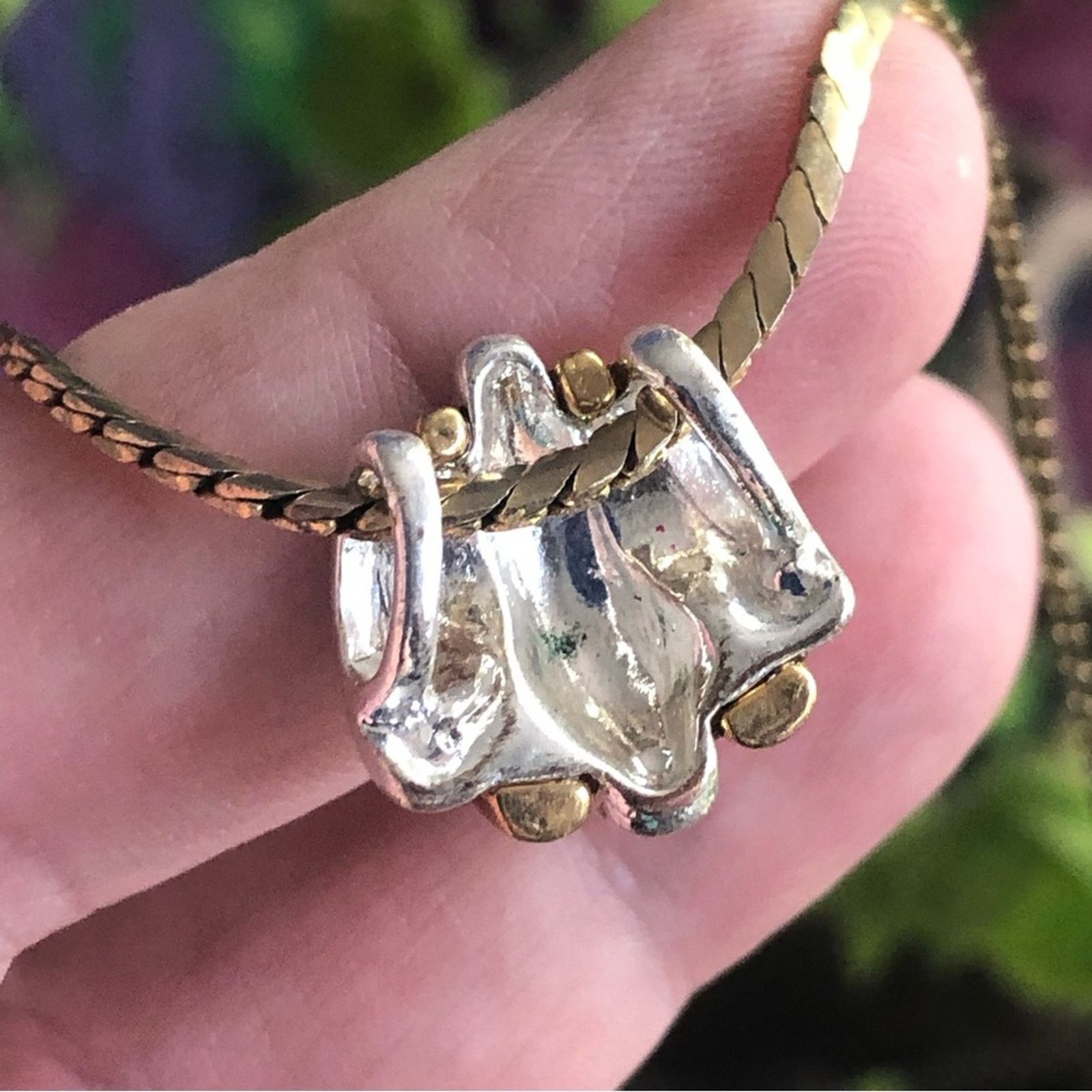 Vintage Vintage gold and silver tone stone accent necklace Size ONE SIZE - 10 Thumbnail