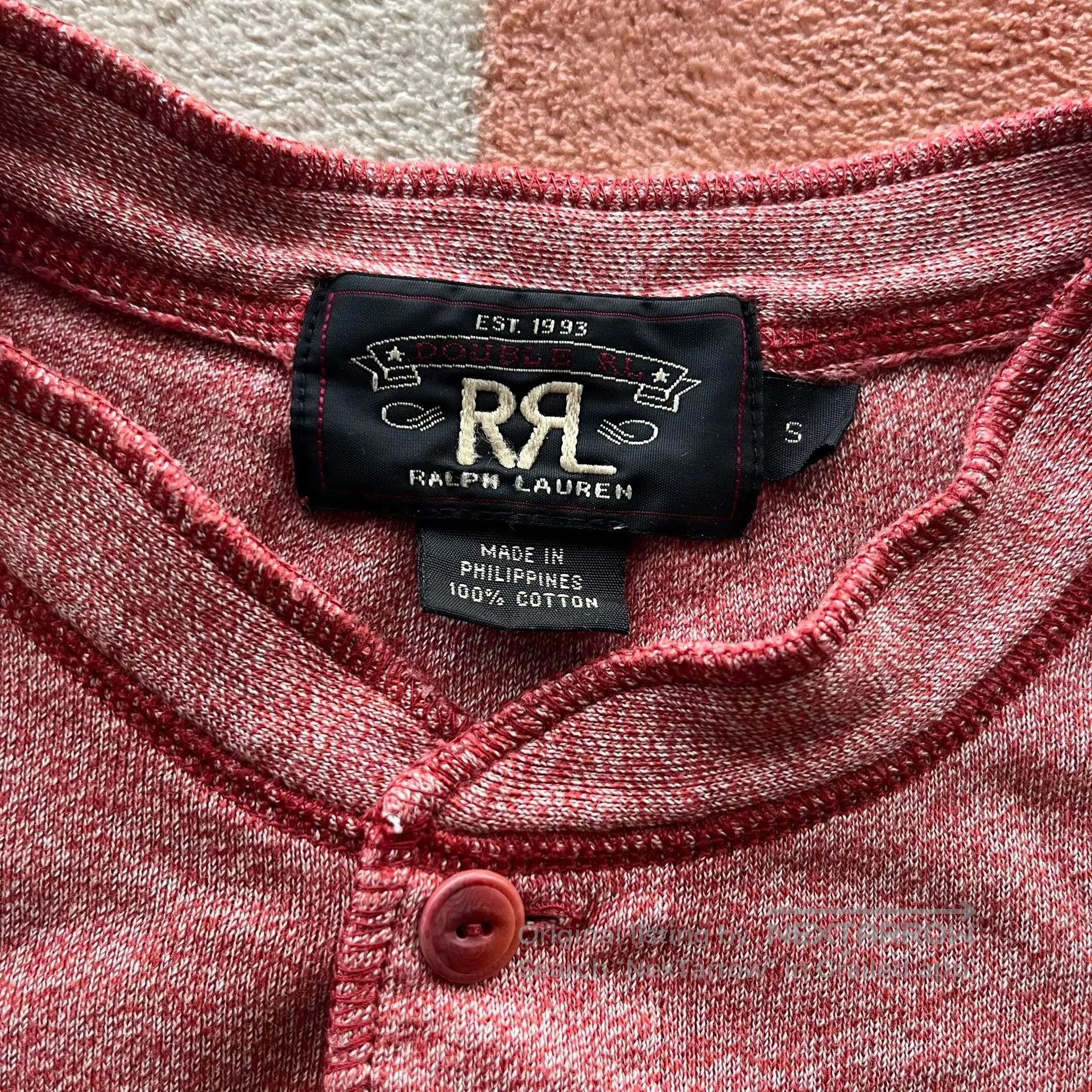 RRL Ralph Lauren RRL Pink Henley Collar Sweater. Size US S / EU 44-46 / 1 - 4 Thumbnail