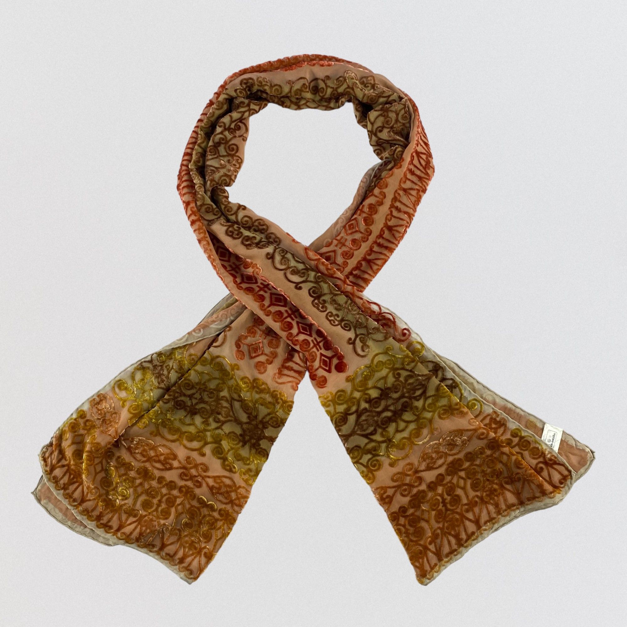 Japanese Brand × Mila Schon × Vintage Vintage Mila Schon Silk Scarf Hand Rolled Floral SS058 Size ONE SIZE - 1 Thumbnail