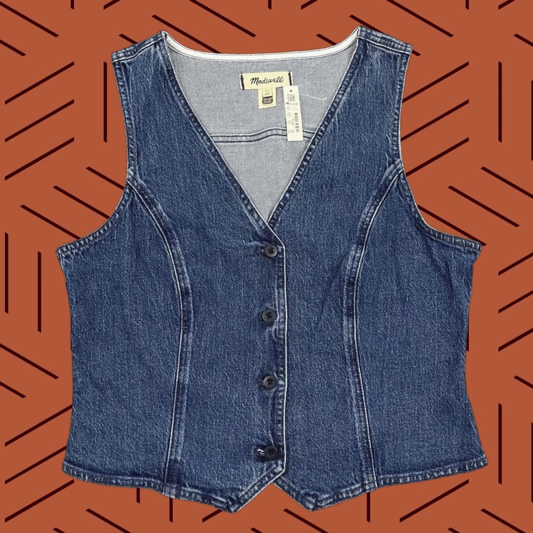 Madewell Madewell Denim Vest Women 12 Blue Western V-Neck Casual Size XL / US 12-14 / IT 48-50 - 1 Thumbnail