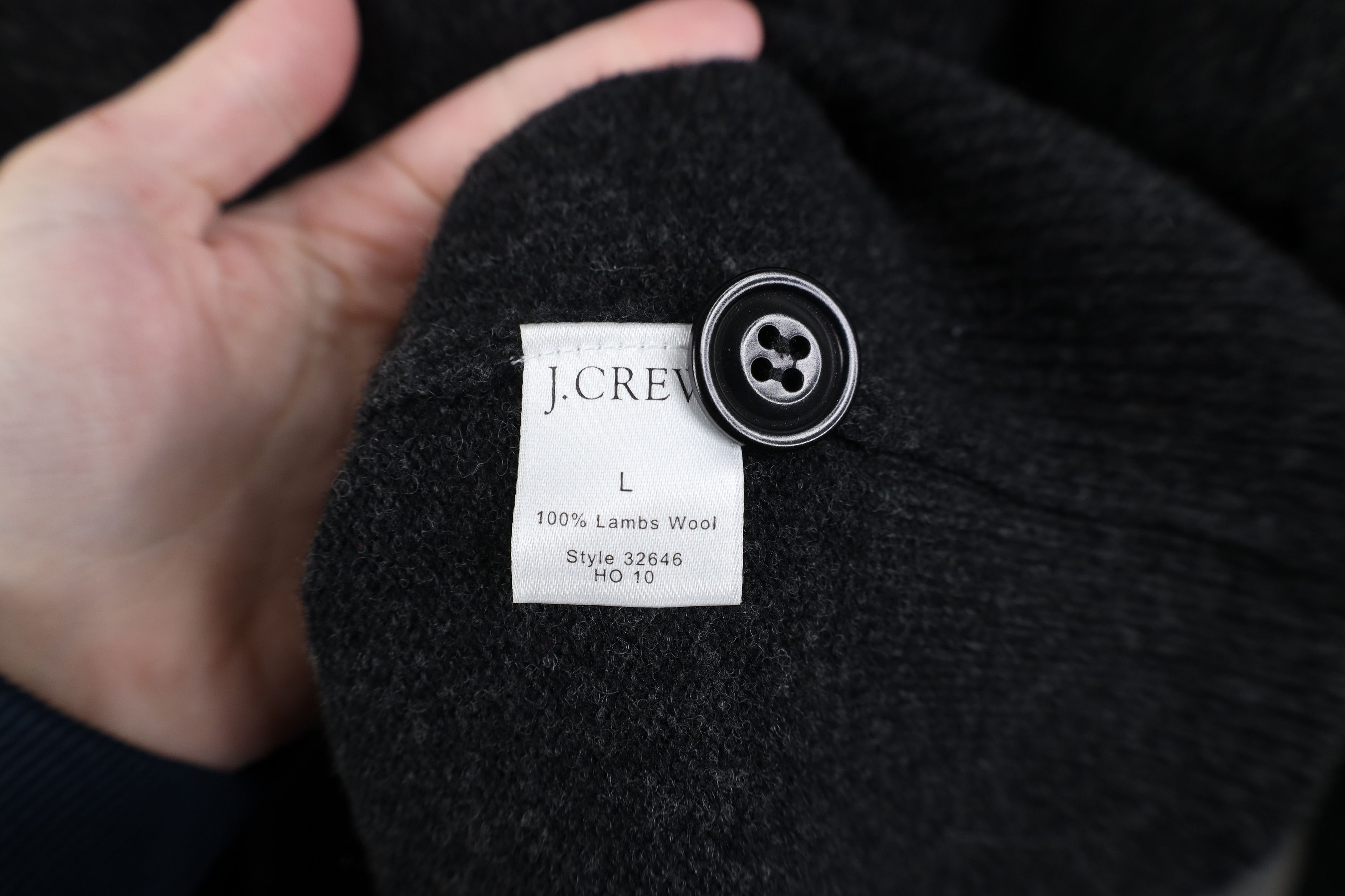 J.Crew J Crew Lambswool Knit Shawl Henley Sweater Charcoal Gray Size US L / EU 52-54 / 3 - 9 Thumbnail