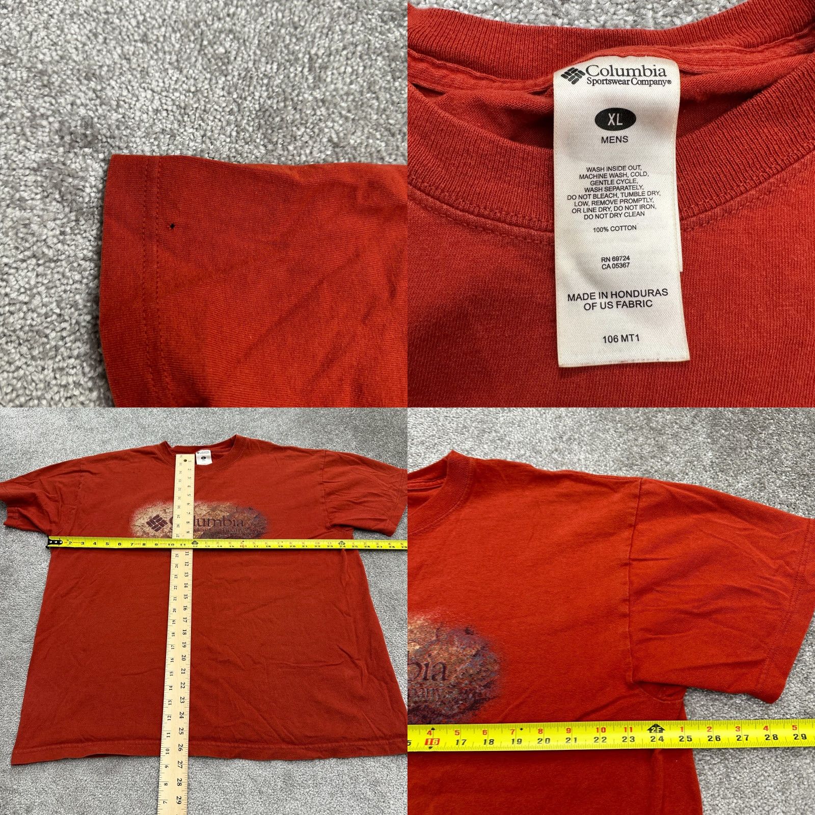 Vintage Columbia Graphic T-Shirt Mens XL Red Cotton Short Sleeve Crew Neck Logo Outdoor Sports Fish Size US XL / EU 56 / 4 - 8 Thumbnail