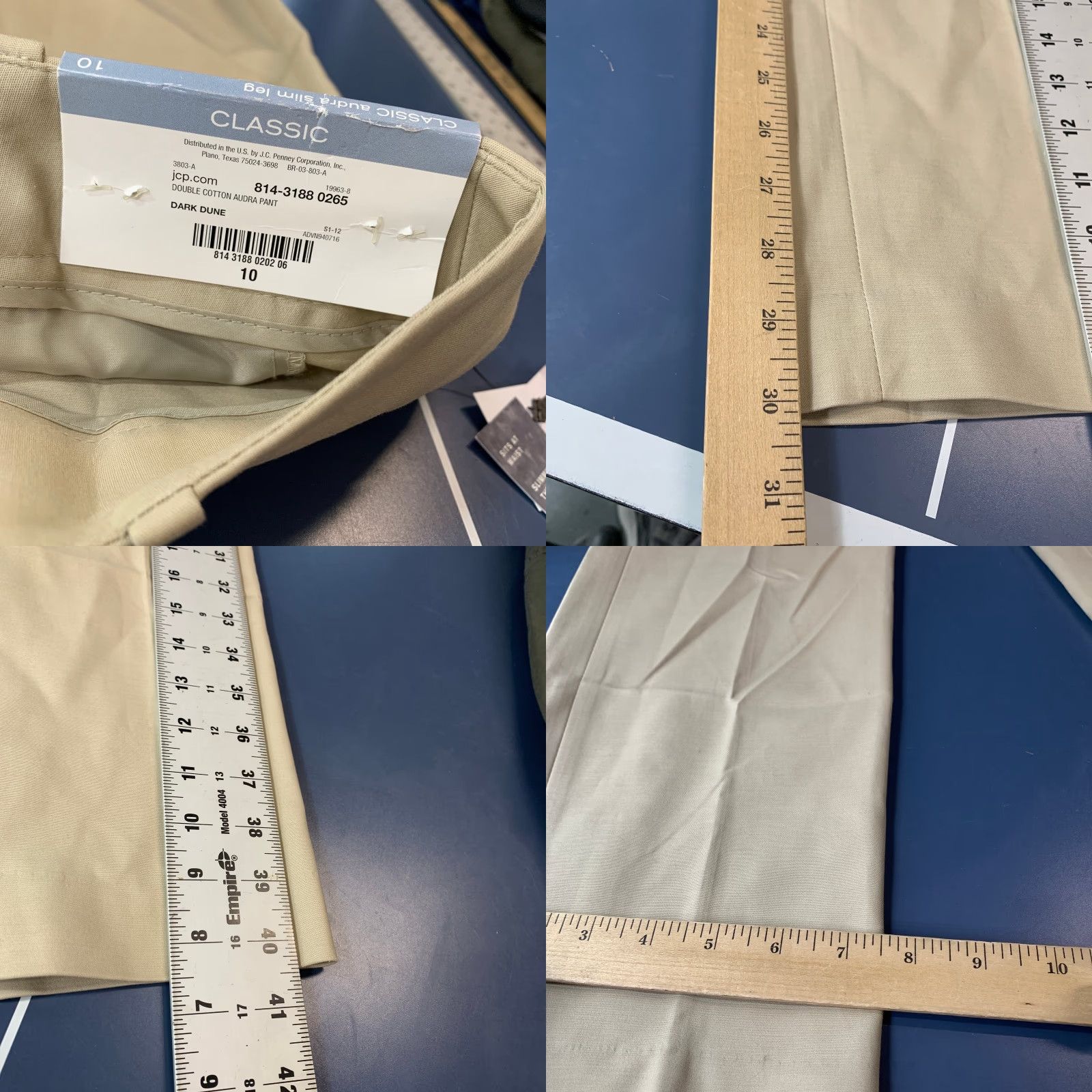 Liz Claiborne Liz Claiborne Pants Womens 10 Beige Chino Slim Fit 32x30 Slimming Classic Slimming Size 32" / US 10 / IT 46 - 8 Thumbnail
