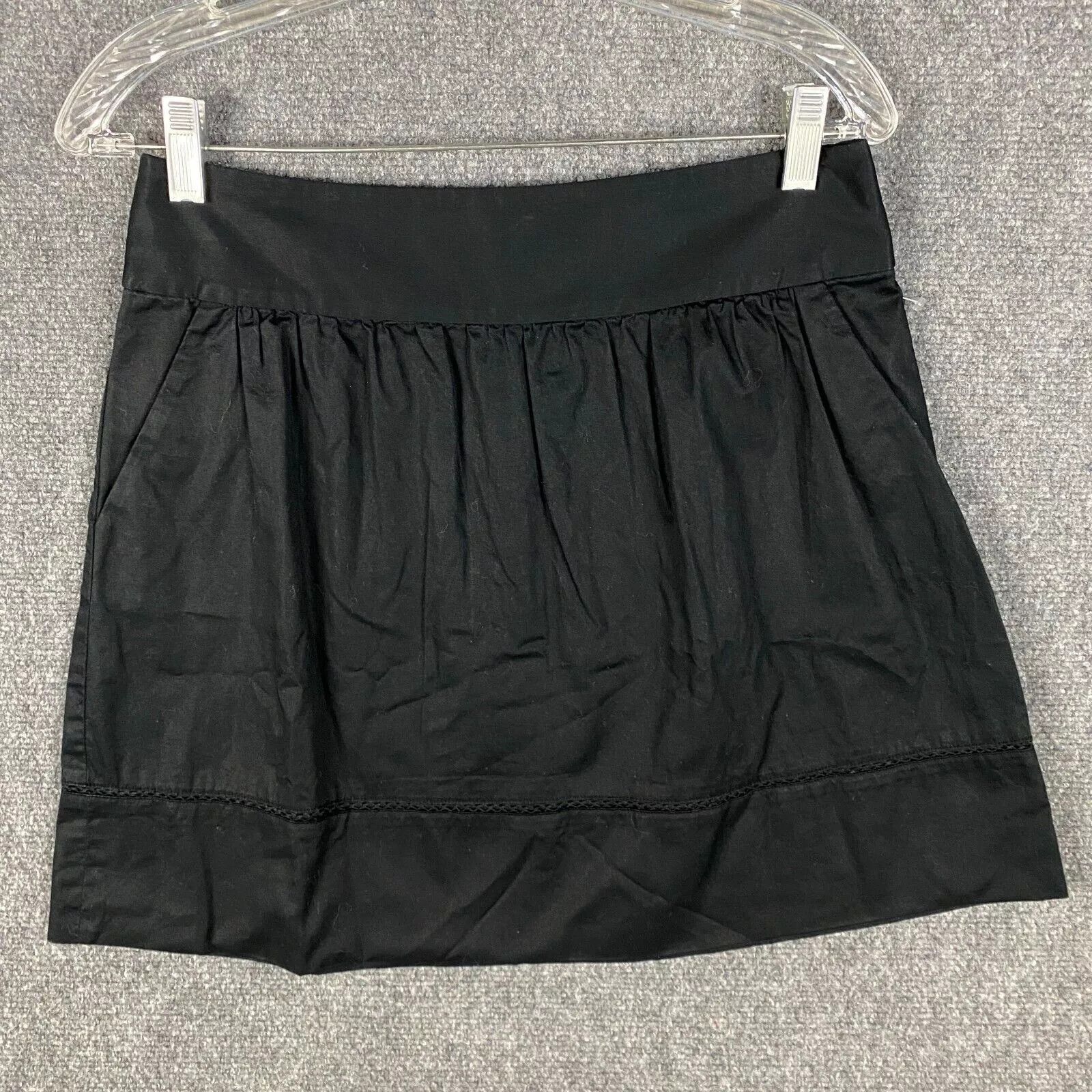 Loft Loft Skirt Women's Size 4 Black 100% Cotton Zipper Mini Size 27" / US 4 / IT 40 - 1 Thumbnail