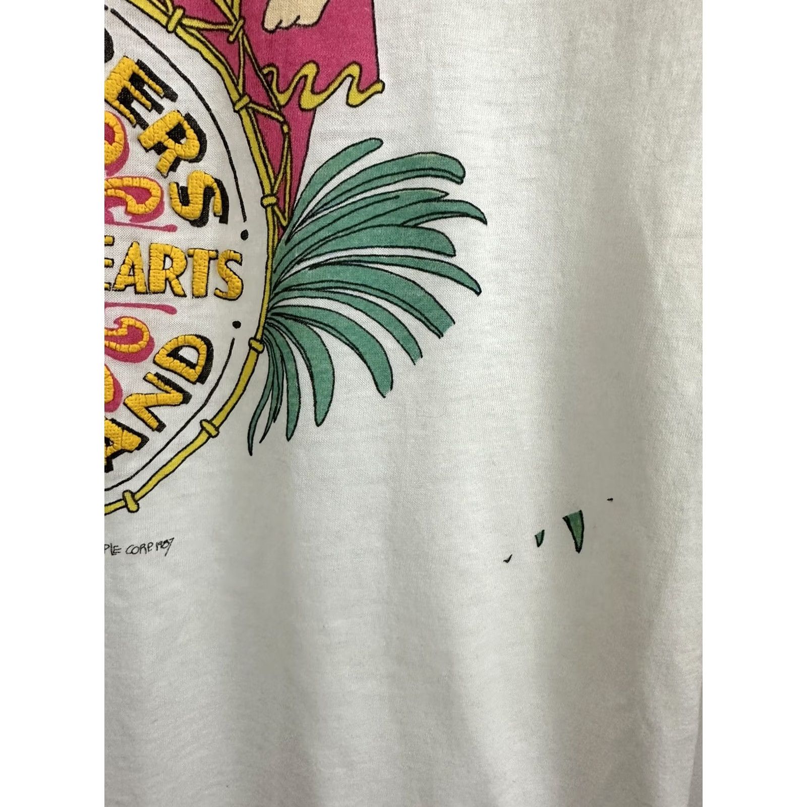 Vintage VTG 80s The Beatles Sgt Peppers Lonely Hearts Paper Thin Caricature T-Shirt L Mens White Size US L / EU 52-54 / 3 - 4 Thumbnail