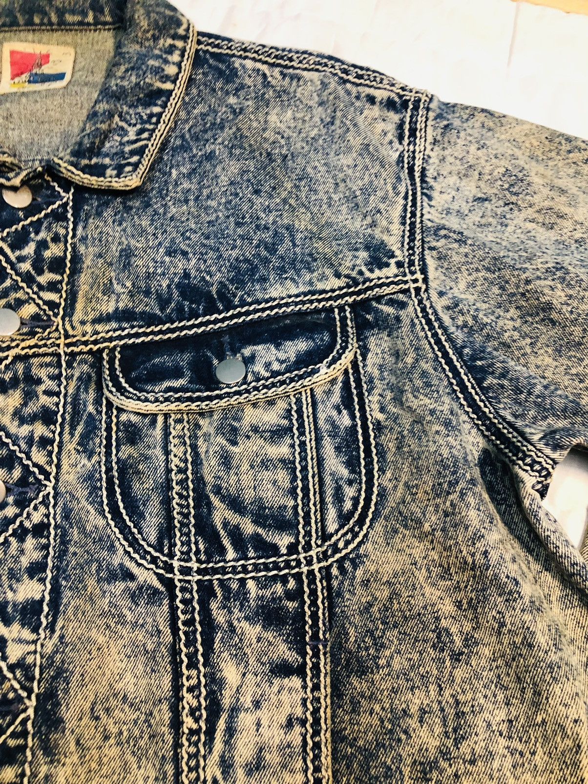 Vintage Distressed Denim Jacket (5) Size US L / EU 52-54 / 3 - 5 Thumbnail