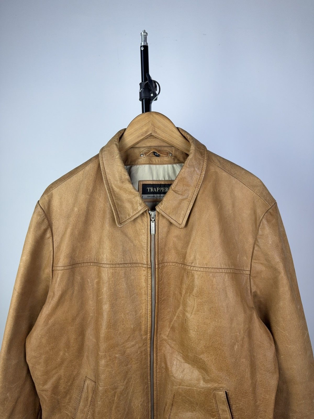 Leather Vintage 90s Trapper Retro Biker Moto Leather Jacket Size US L / EU 52-54 / 3 - 2 Thumbnail