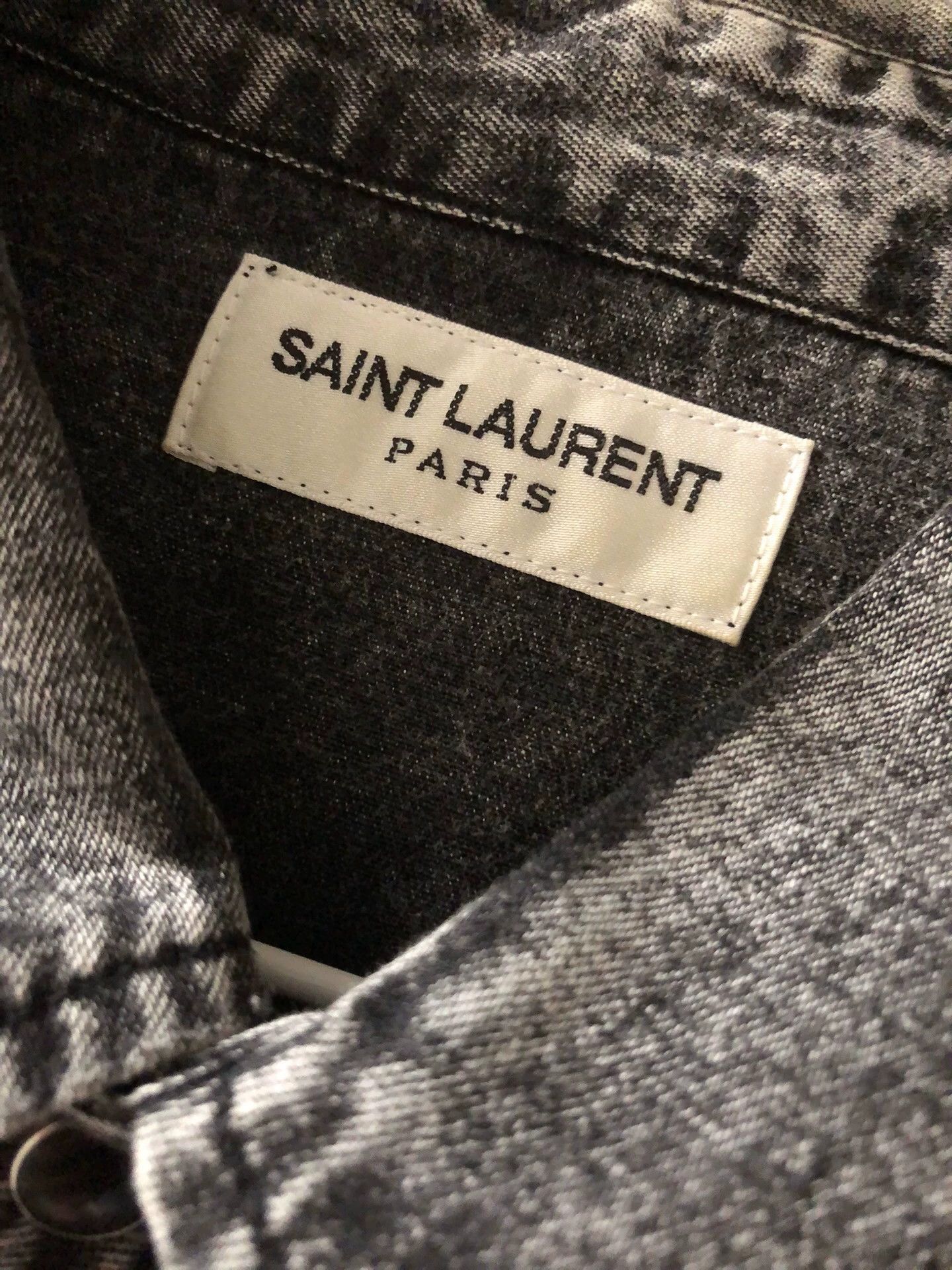 Saint Laurent Paris Saint Laurent 17ss Denim Shirt Hedi Cat Eye Western Ripped Size US M / EU 48-50 / 2 - 5 Thumbnail