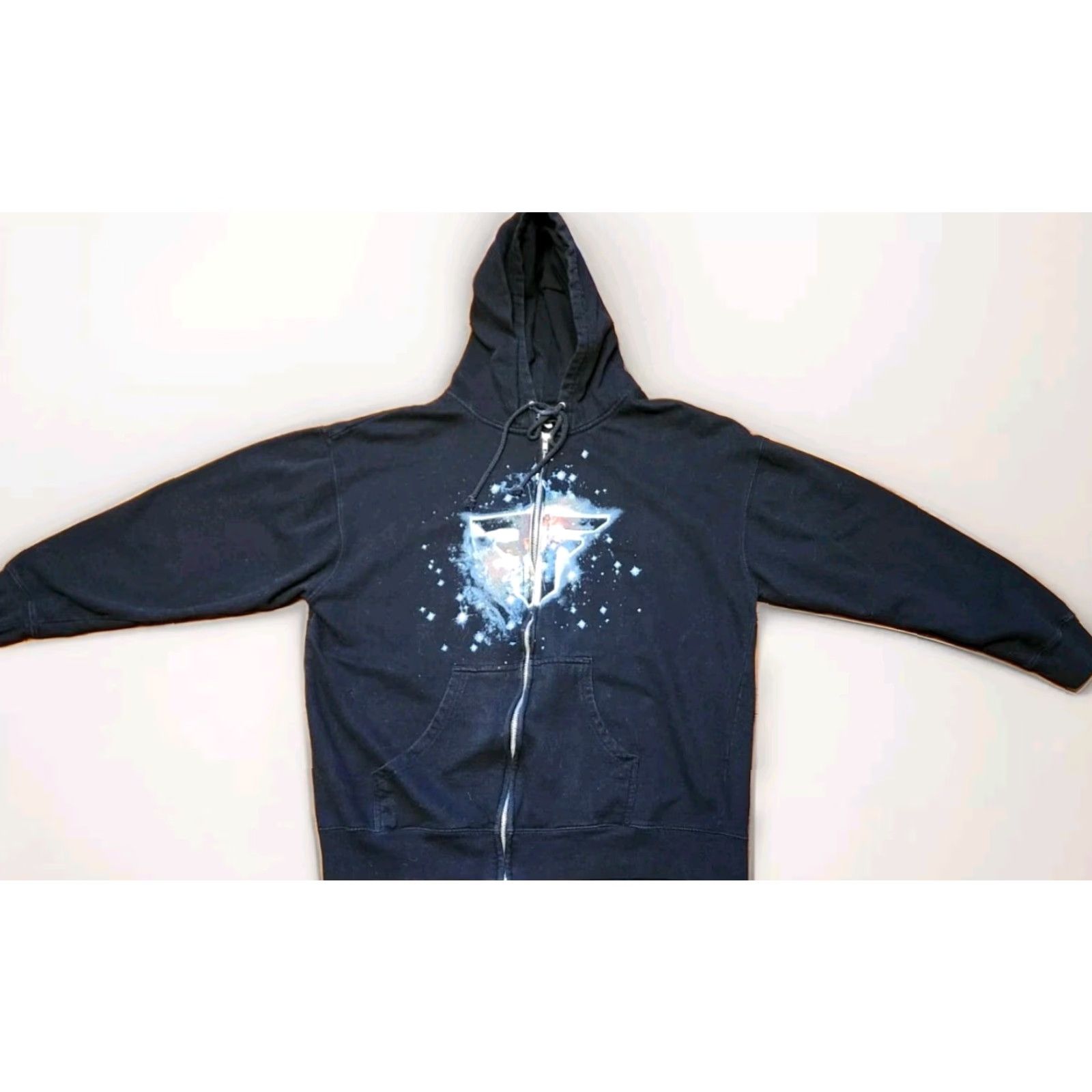 Logo 7 FALLEN Hoodie Adult XL Unisex Full Zip USA MADE VINTAGE Skater Sweatshirt Logo Black 90s Retro Graphic Print Hooded Pockets Zipper Mens Womens Size US XL / EU 56 / 4 - 2 Thumbnail