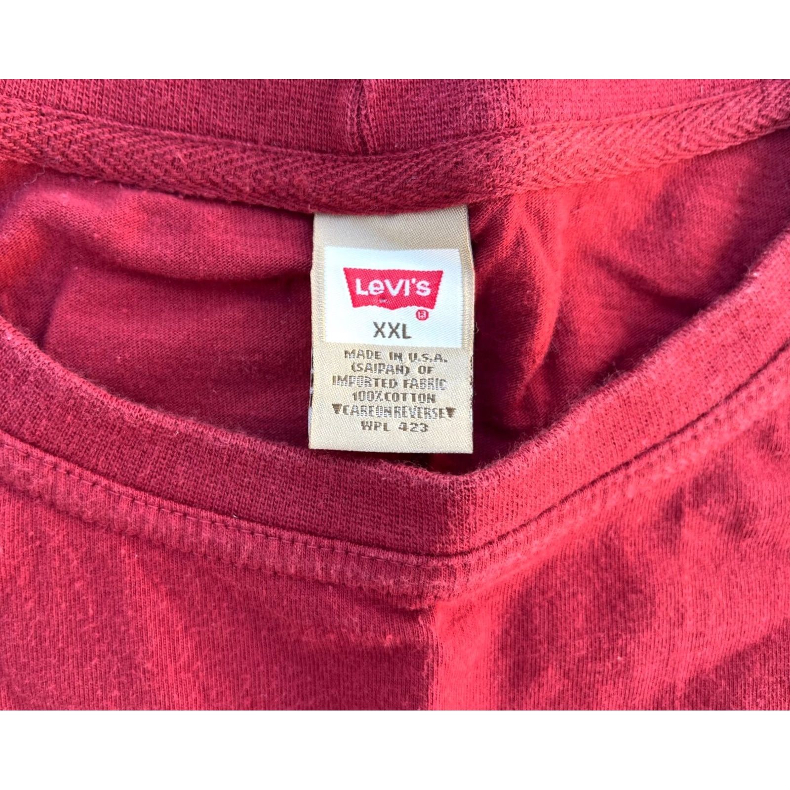 Levi's VINTAGE Levi's Pocket Tee Mens 2XL Red 1998 90s Short Sleeve Crew Neck Cotton T-Shirt Size US XXL / EU 58 / 5 - 3 Thumbnail