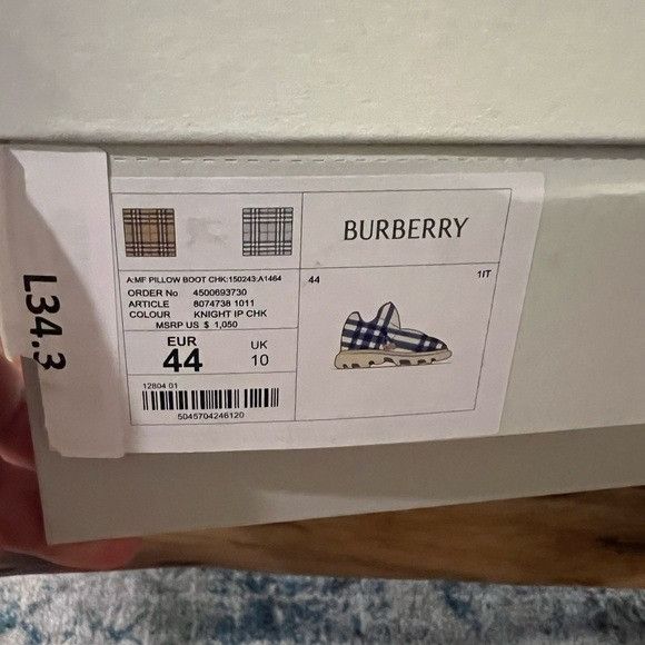 Burberry Burberry AMF Pillow Boot Blue Check Ankle Booties NWT Size US 10 / EU 43 - 11 Thumbnail