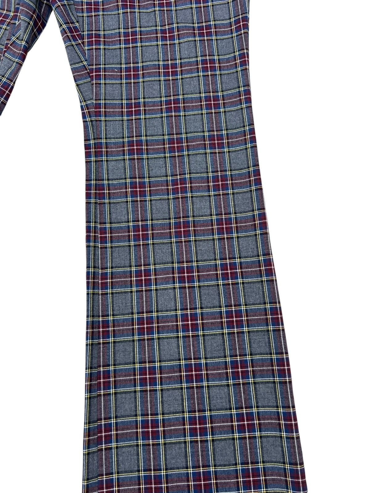 PPFM Vintage PPFM Rayon Polyester Blend Stretch Tartan Flare Pant Size US 31 - 11 Thumbnail