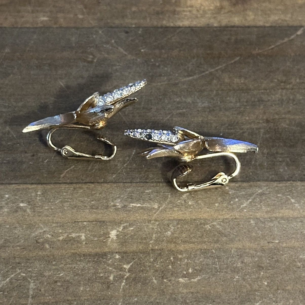 Vintage Vintage Boucher rhinestone corn cob stalk clip on earrings Size ONE SIZE - 2 Thumbnail