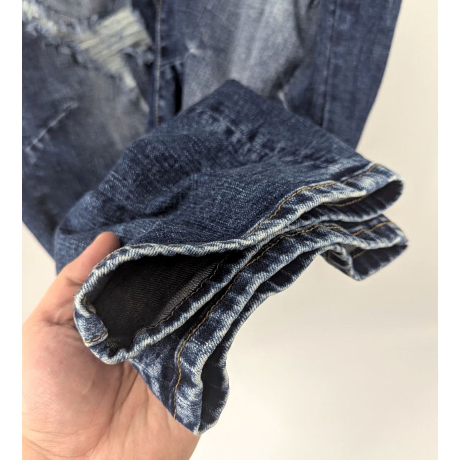 Denime Staple Pigeon Jeans Slim Denim Distressed Logo 5-Pocket Zip Cotton Elastane Men 40 Blue Regular Inseam 32 Boy Size US 40 / EU 56 - 6 Thumbnail
