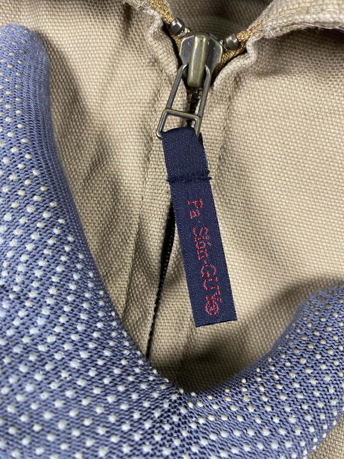 Japanese Brand Vintage Pa·Sión·GUY Khaki Utility Jacket Minimalist Zip Size US L / EU 52-54 / 3 - 10 Thumbnail