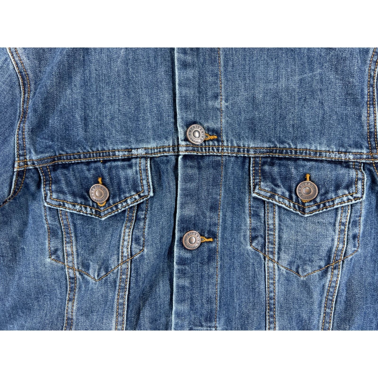 Vintage VINTAGE Americanino Denim Jacket Womens Small Blue Trucker Cotton Blend Button Pocket 80s 90s Size 28" / US 6 / IT 42 - 6 Thumbnail