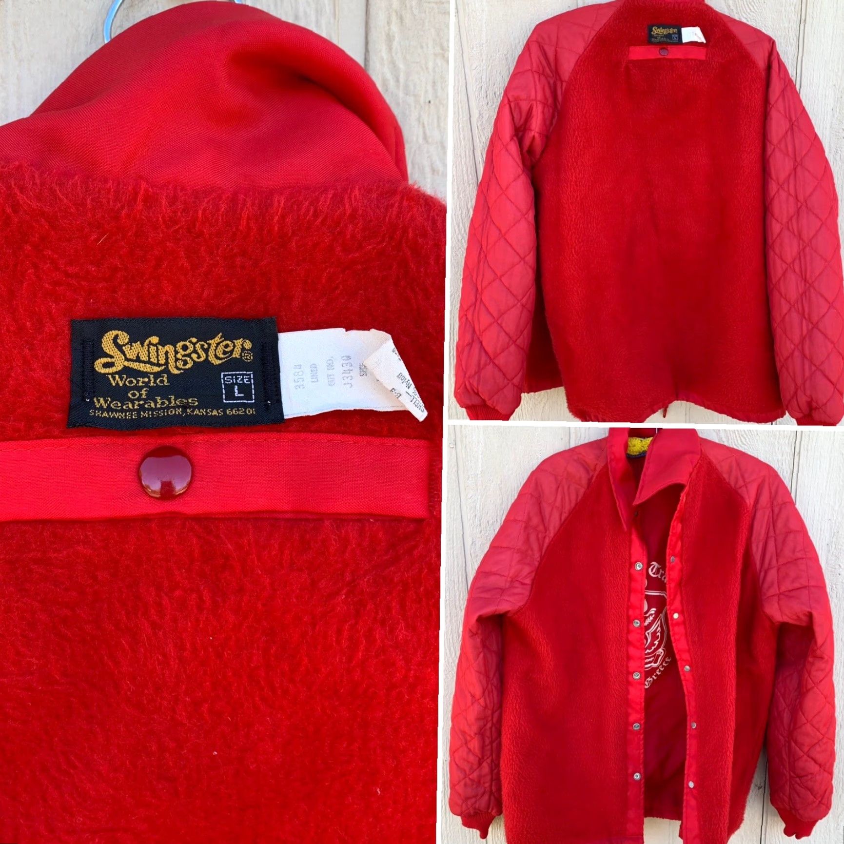 Vintage VINTAGE Swingster Nylon Jacket 7206th ABGP Transportation 80 Athens Greece Red L Mens Size US L / EU 52-54 / 3 - 6 Thumbnail
