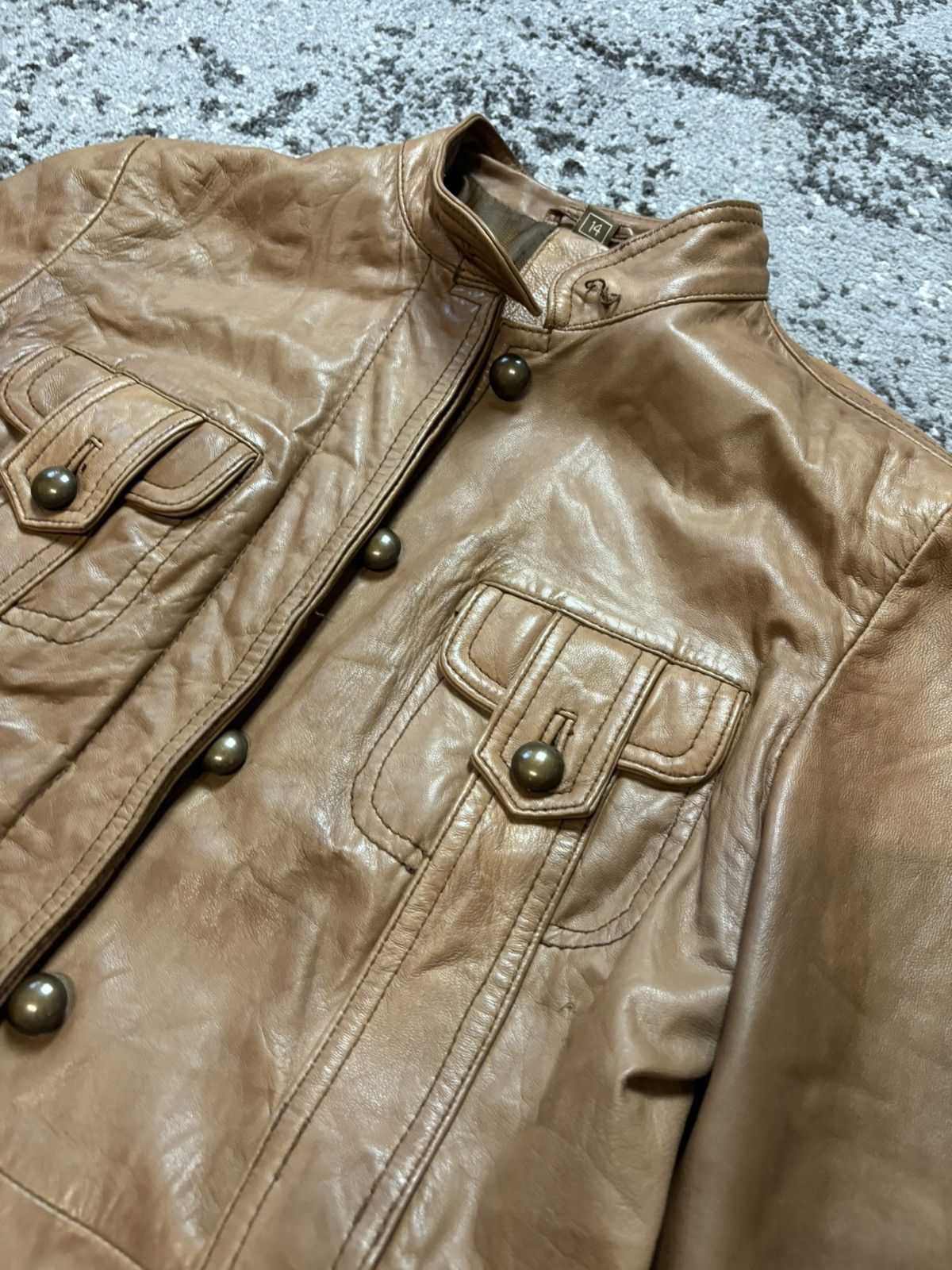 Vintage Vintage real leather caramel jacket Size XL / US 12-14 / IT 48-50 - 2 Thumbnail
