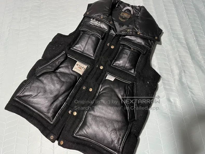 Wtaps Wtaps Military-style black leather down jacket Size US L / EU 52-54 / 3 - 1 Thumbnail