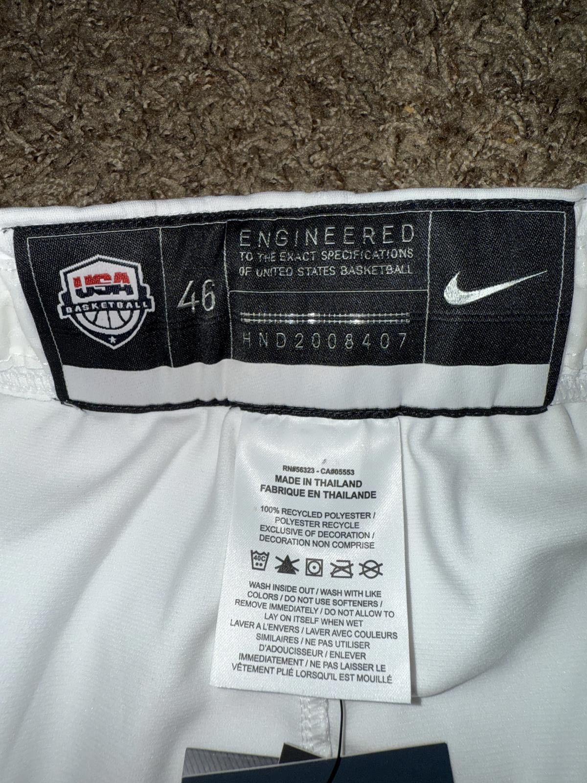 Nike Nike Men's Basketball Team USA Authentic Tokyo Home White Short Sample Size US 44 / EU 60 - 9 Thumbnail