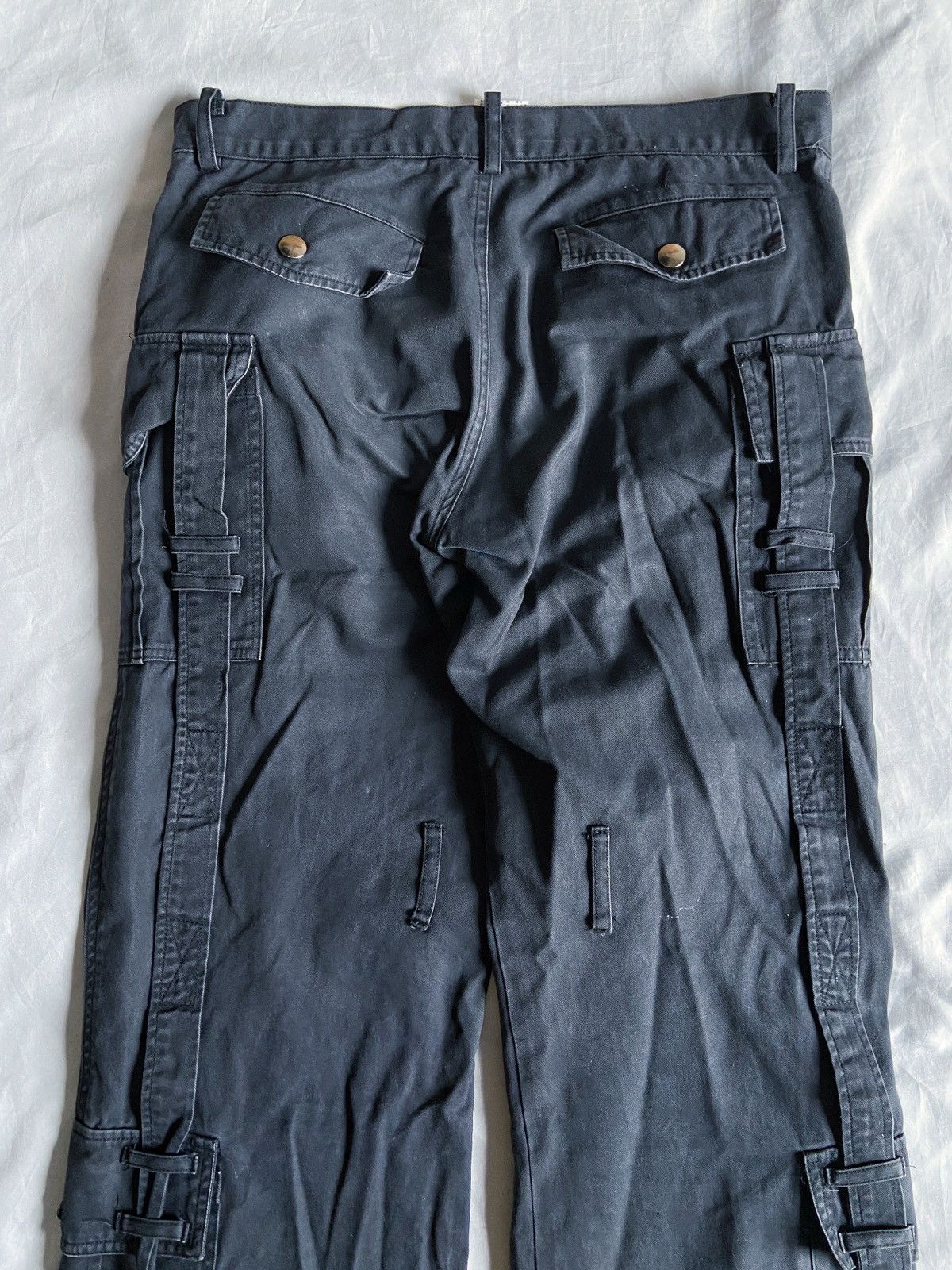 Japanese Brand B.P.N BONDAGE MULTI POCKET FLARED CARGO PANTS Size US 31 - 11 Thumbnail