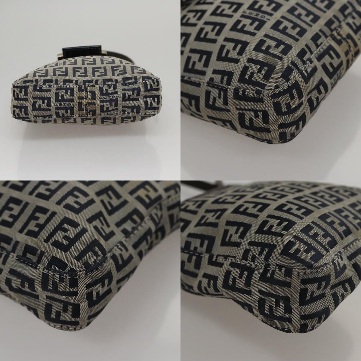 Fendi FENDI Zucchino Canvas Hand Bag Navy Silver Size ONE SIZE - 10 Thumbnail