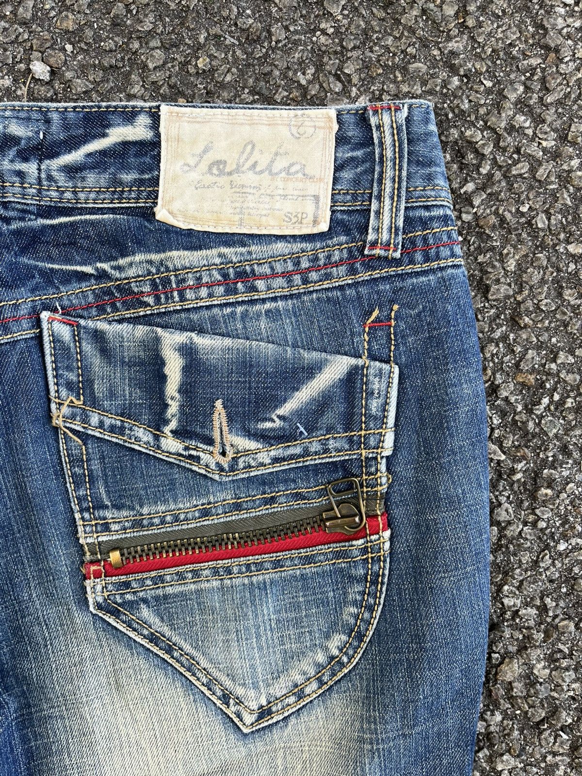 Hysteric Glamour Flared Lolita Jeans Clawmark Distressed Faded Denim Pants Size US 34 / EU 50 - 12 Thumbnail