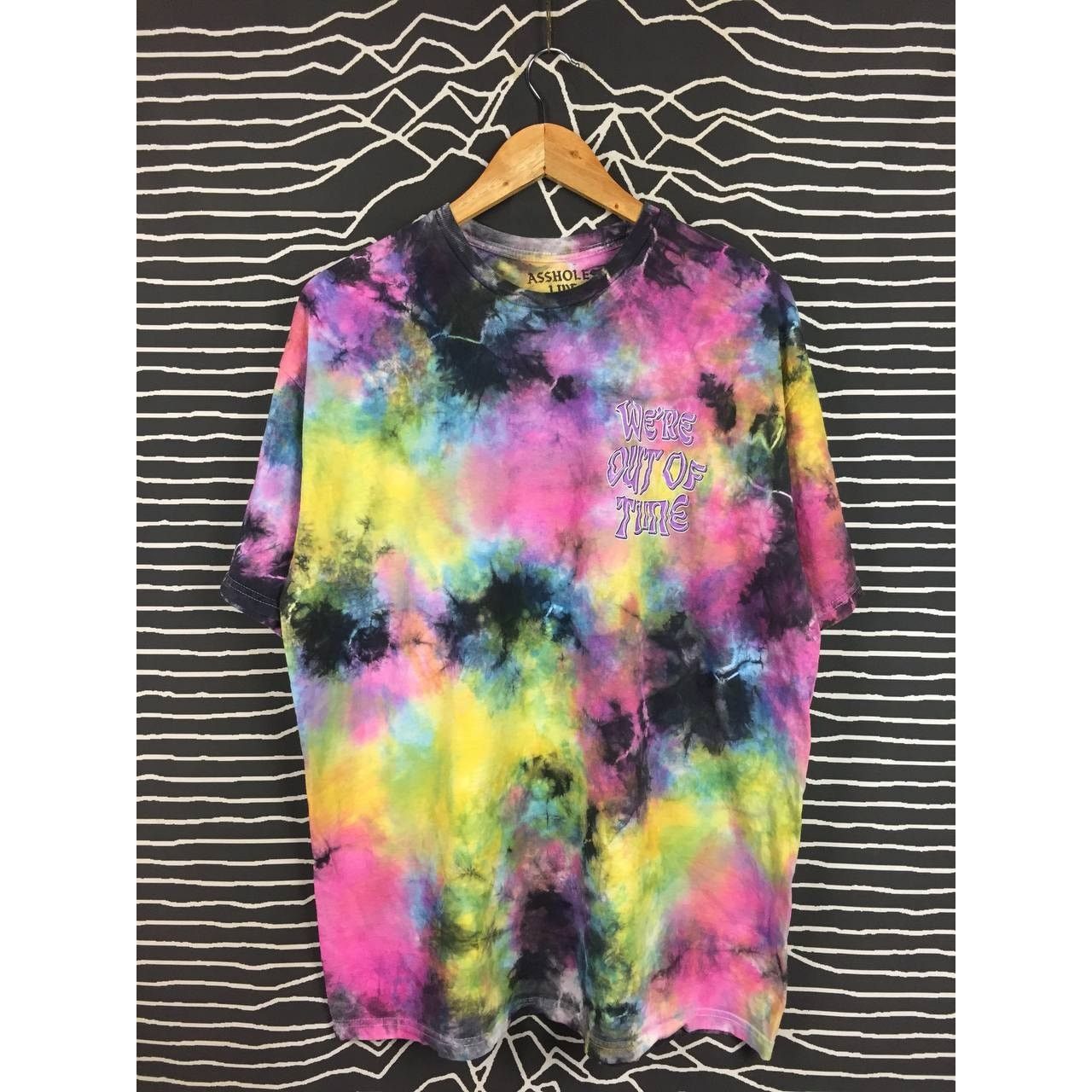 Vintage Assholes Live Forever We're Out Of Time Graphic Tie-Dye Tee Size US XL / EU 56 / 4 - 6 Thumbnail