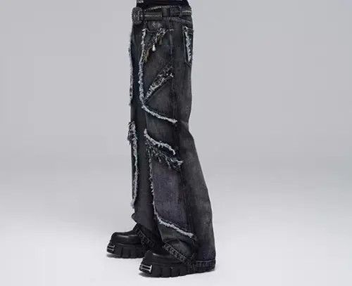 Other Vintage deconstructed washed distressed fringed jeans Size US 34 / EU 50 - 4 Thumbnail