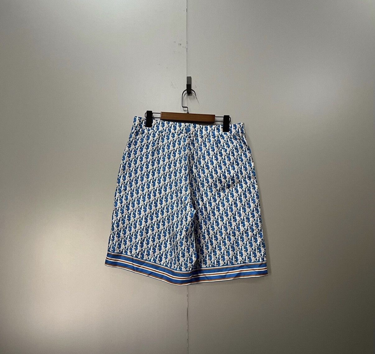 Dior Dior Blue All-over Monogram Silk Shorts J41 Size US 32 / EU 48 - 2 Thumbnail