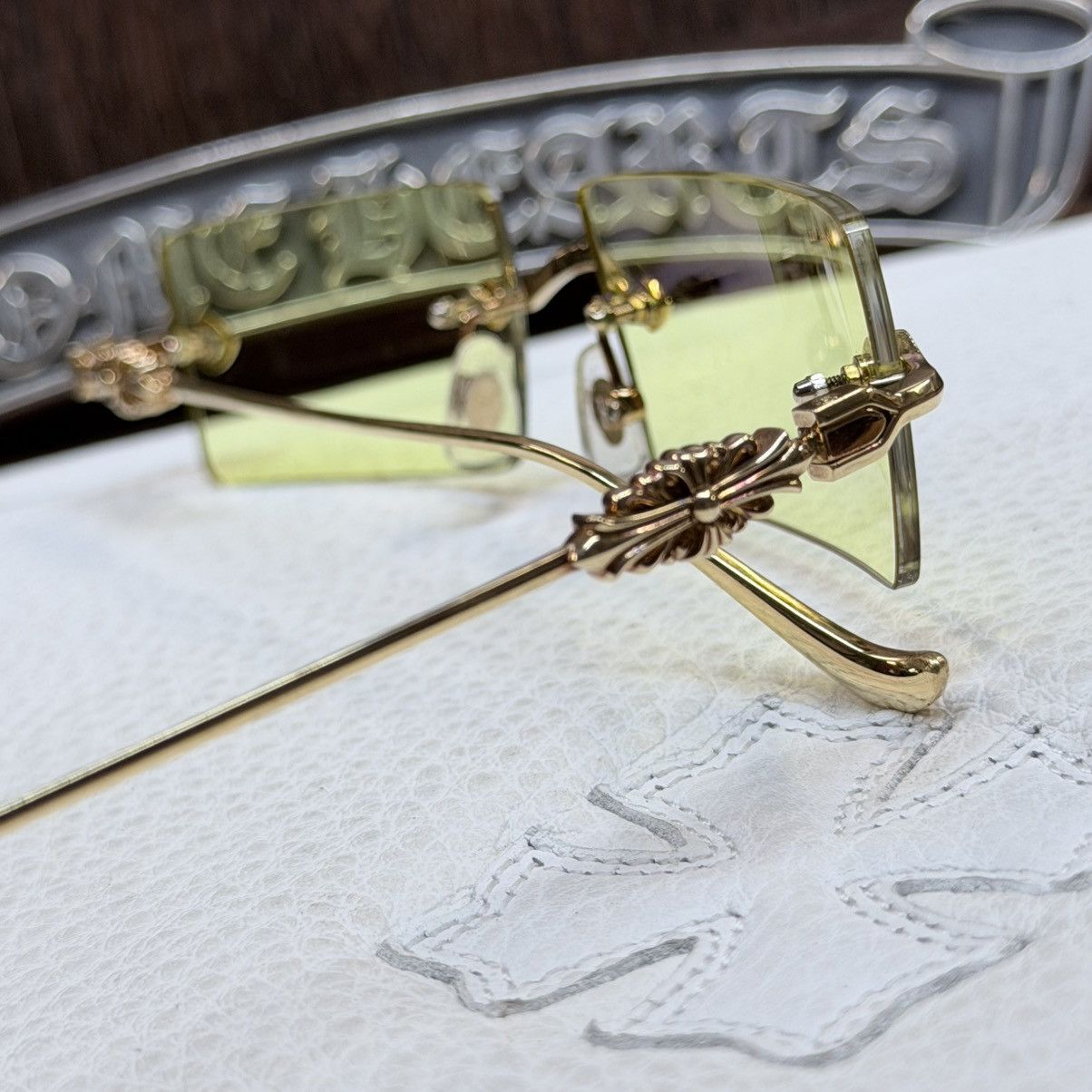 Chrome Hearts Chrome Hearts SOLID GOLD Hellz Bellz Sunglasses Size ONE SIZE - 10 Thumbnail