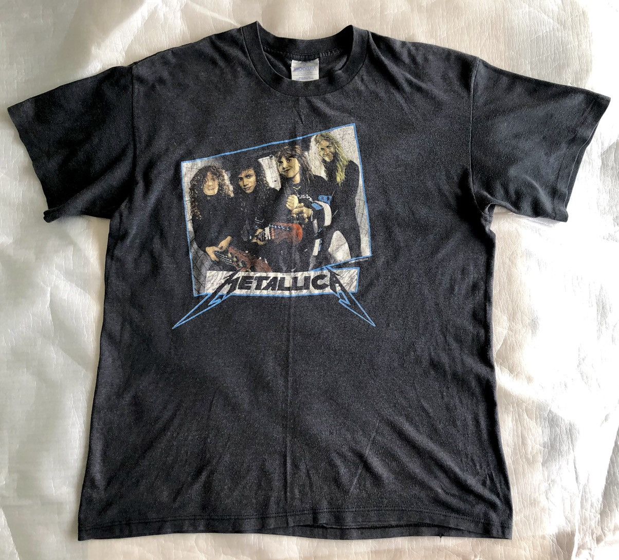 image of Vintage 1980S Original 'Metallica' Black Jersey T-Shirt 1987, Men's (Size Large)