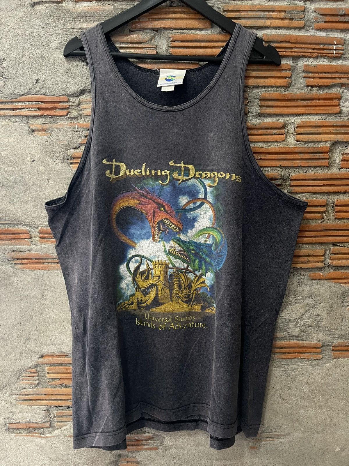 Universal Studios Vintage Fade Black Tank Top Dueling Dragons Size US XL / EU 56 / 4 - 1 Thumbnail