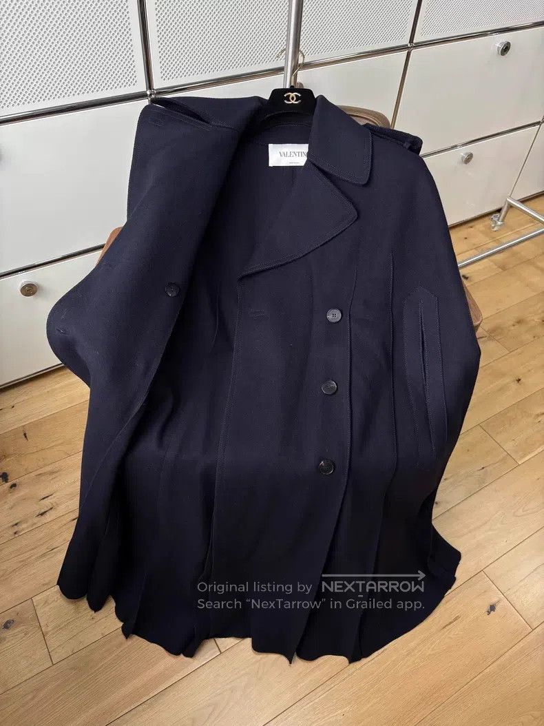 Valentino Valentino Dark blue double-breasted cape Size S / US 4 / IT 40 - 5 Thumbnail