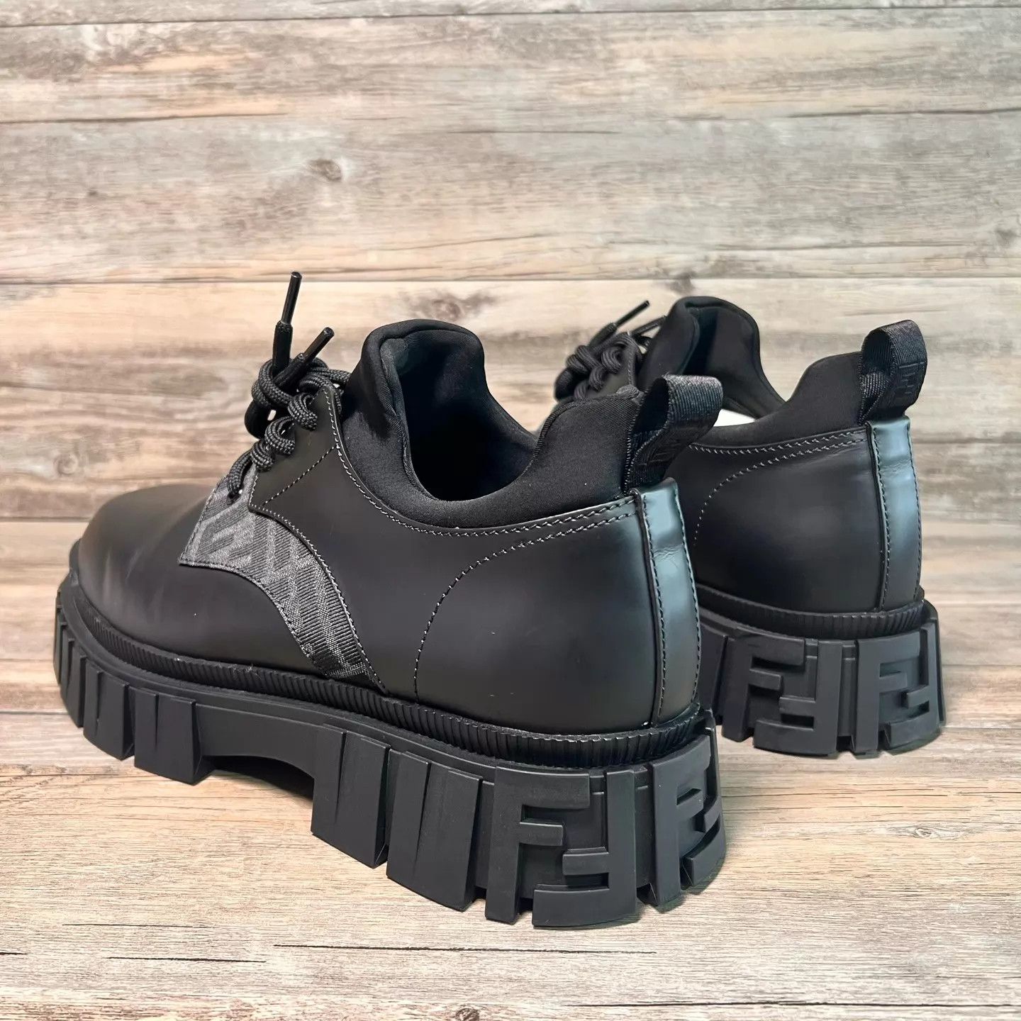 Fendi FENDI Force Black Leather Shoes UK8/42 98 New Size US 9 / EU 42 - 4 Thumbnail