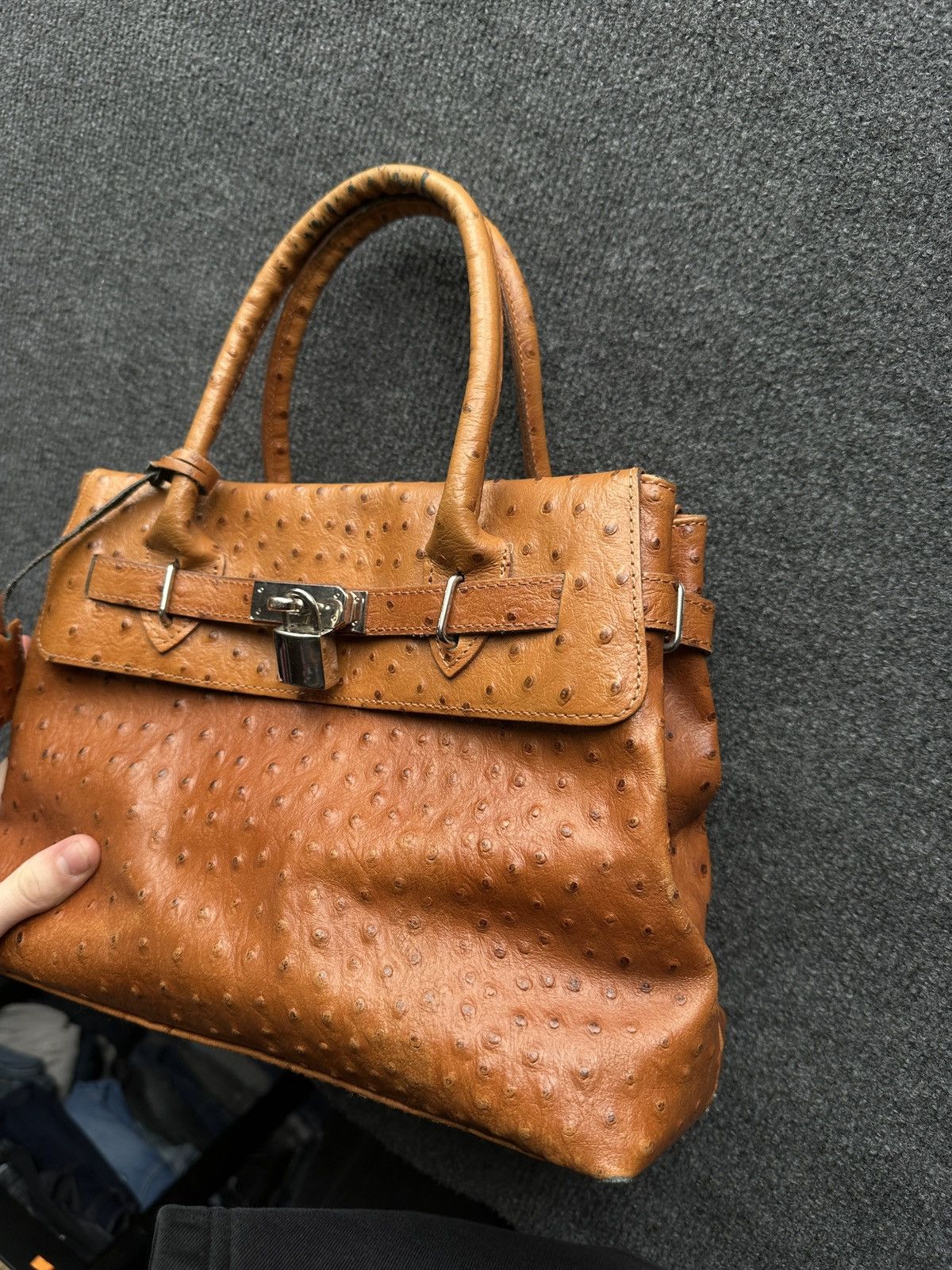 Other 🚨 WOMEN OSTRICH BROWN BIRKIN HAND BAG LUXURY kelly hermes Size ONE SIZE - 5 Thumbnail