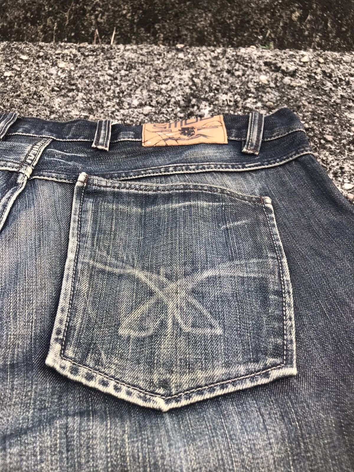 Japanese Brand 🔥Y2K SMOG Denim Flared Jeans🔥 Size US 34 / EU 50 - 4 Thumbnail