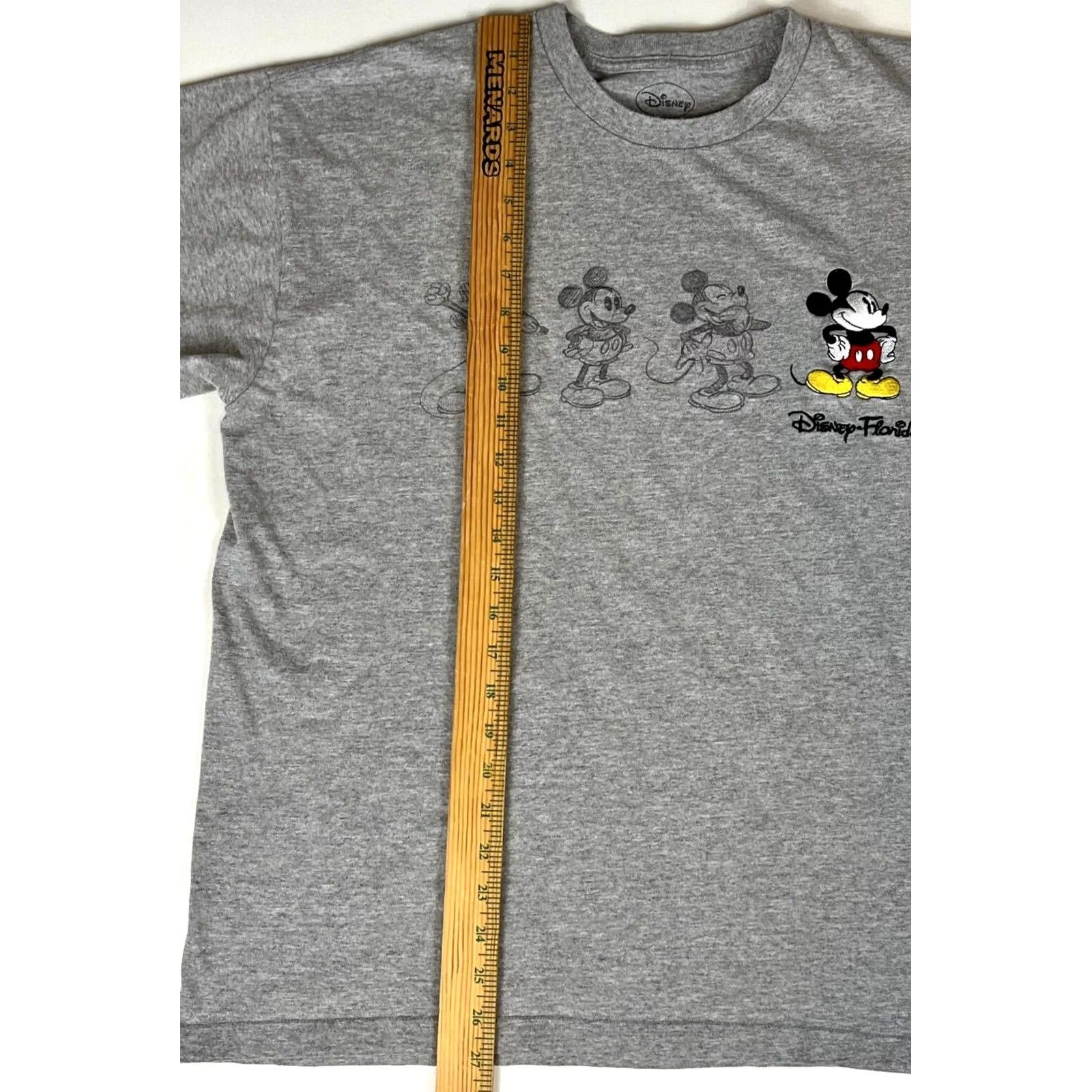 Disney Disney Mickey Mouse Florida Unisex Adult T-Shirt XL Gray Embroidered Cotton Blend Crew Neck Short Sleeve Size US XL / EU 56 / 4 - 5 Thumbnail