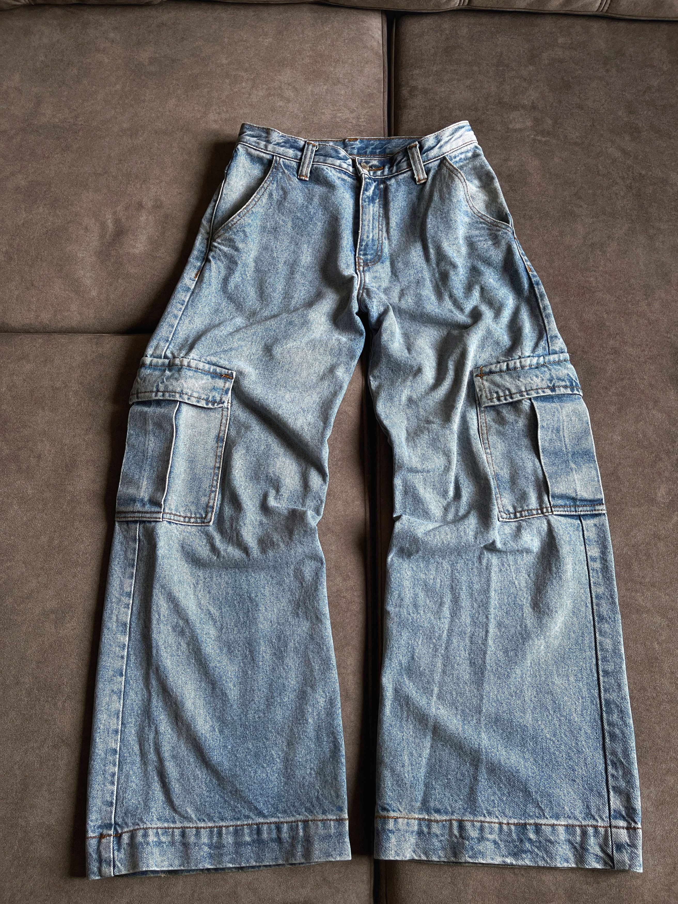 image of Vintage Cargo Washed Denim Baggy Pants Y2K, Men's (Size 31)