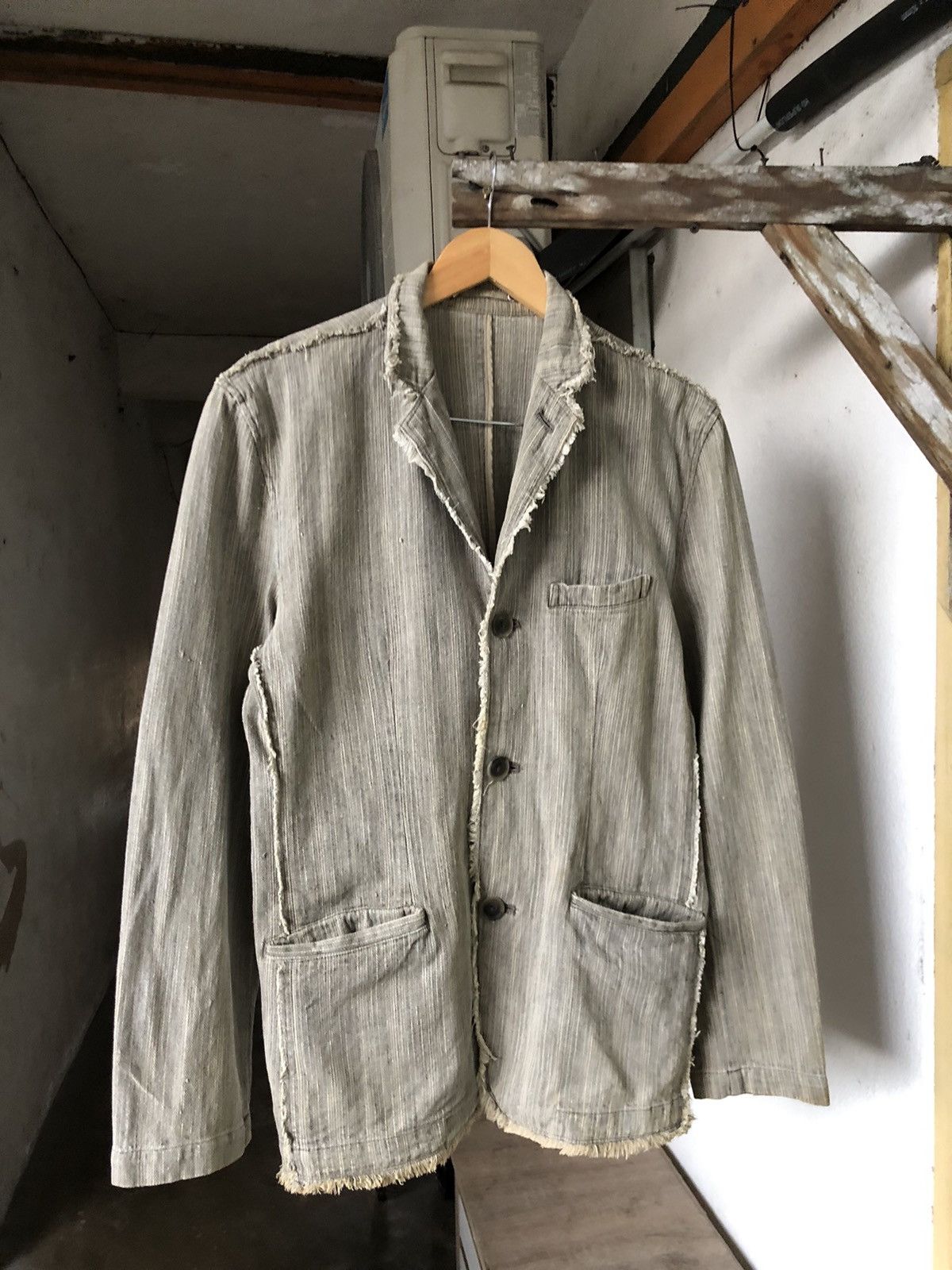 If Six Was Nine Like Kapital❗️Create Barefoot Distressed Woven Indigo Jacket Size US M / EU 48-50 / 2 - 3 Thumbnail
