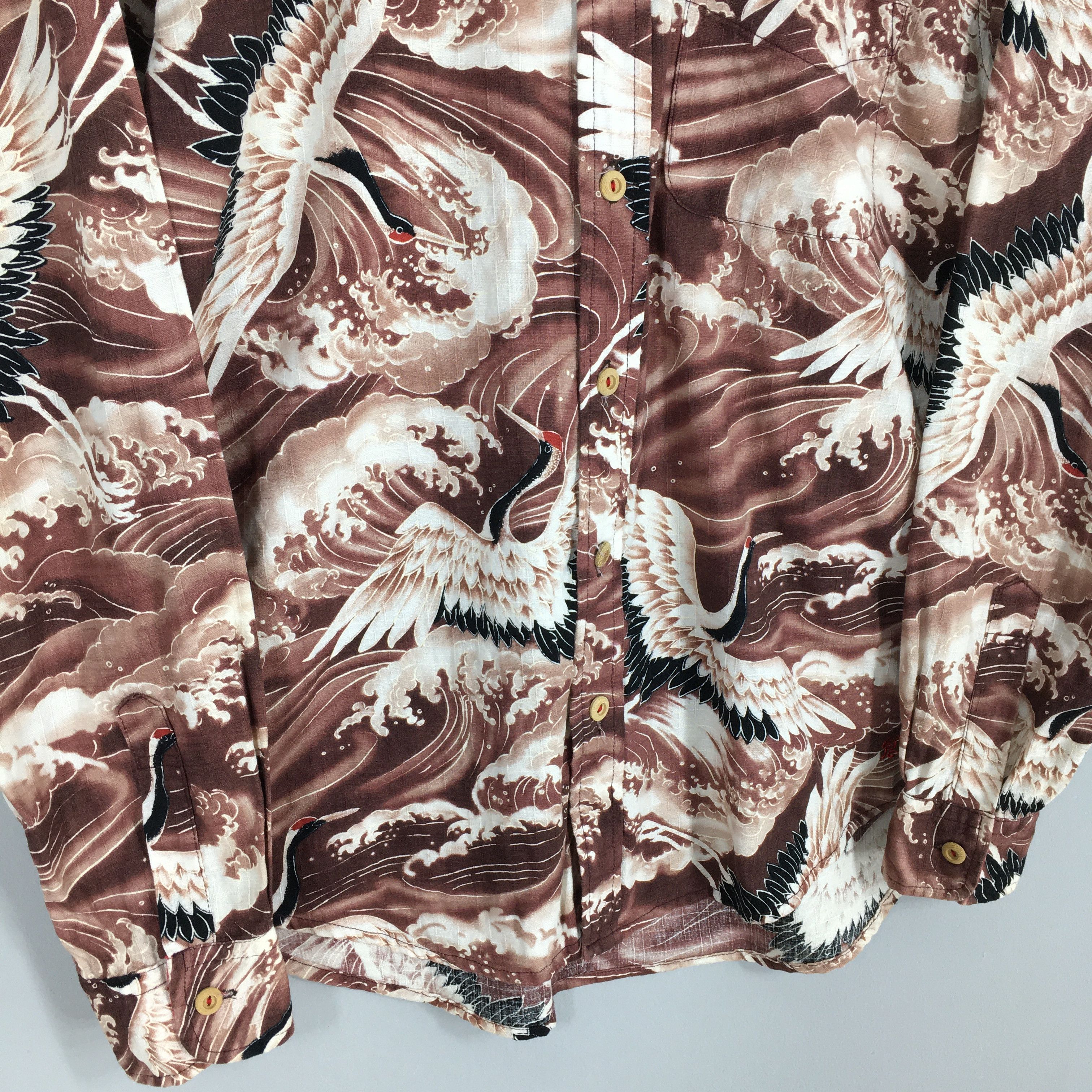 Eternal Vintage Eternal Dragon Japanese Phoenix Bird Cotton Shirt Size US M / EU 48-50 / 2 - 4 Thumbnail