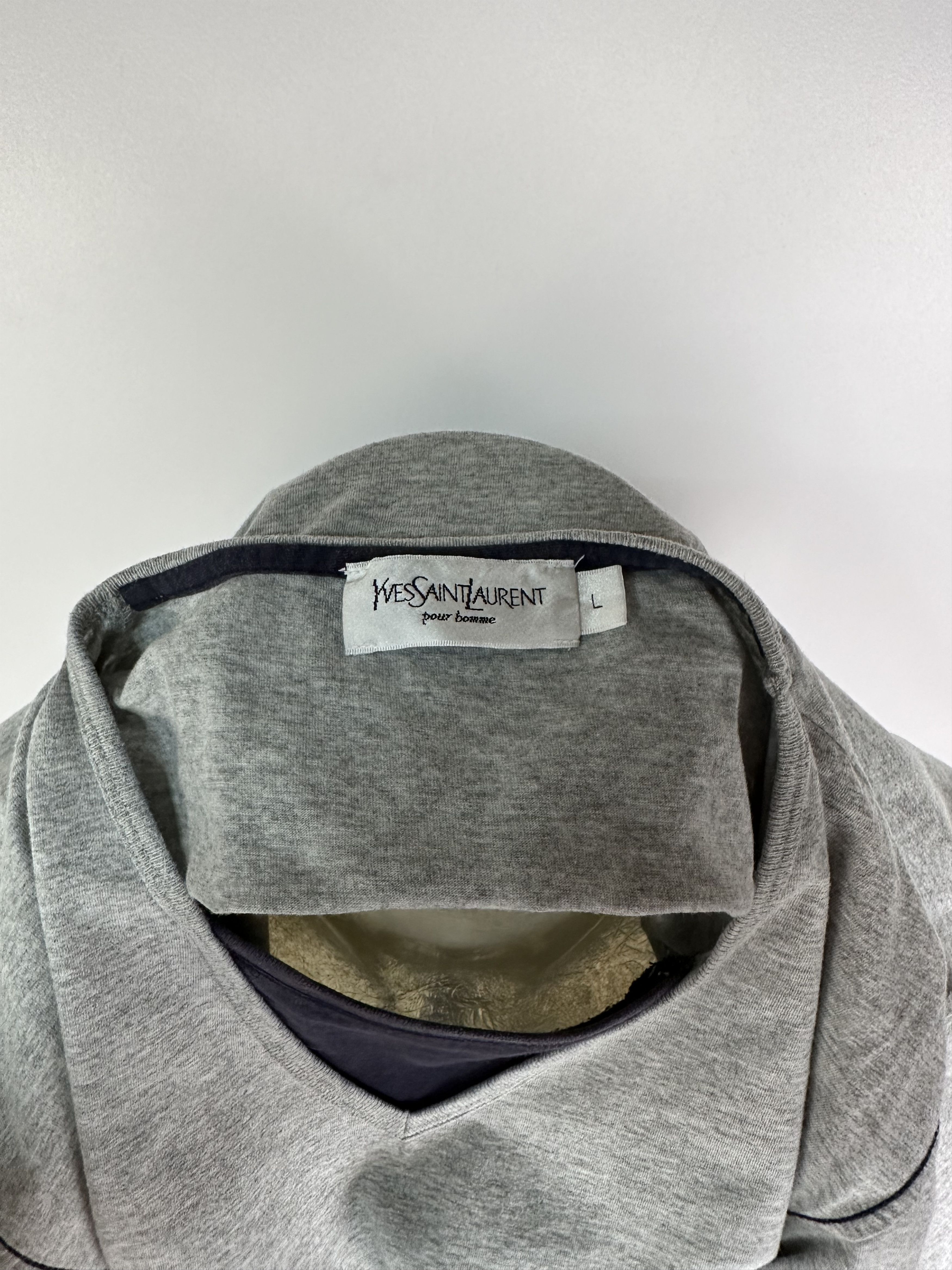 Vintage × Yves Saint Laurent Yves Saint Laurent T Shirt Logo Gray Blue Size L Mens Size US L / EU 52-54 / 3 - 9 Thumbnail