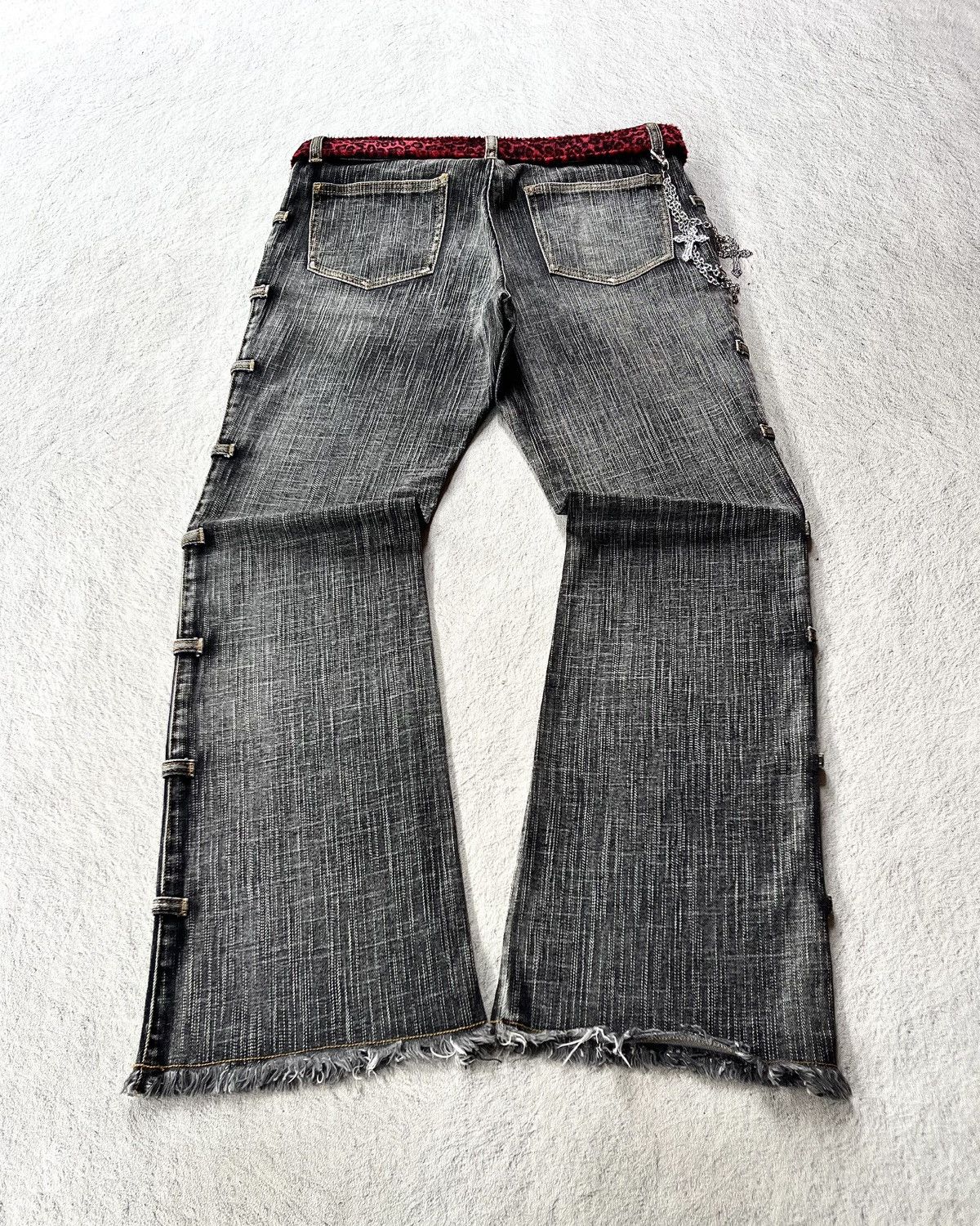 Japanese Brand Otto Black Flare Jean Size US 31 - 6 Thumbnail