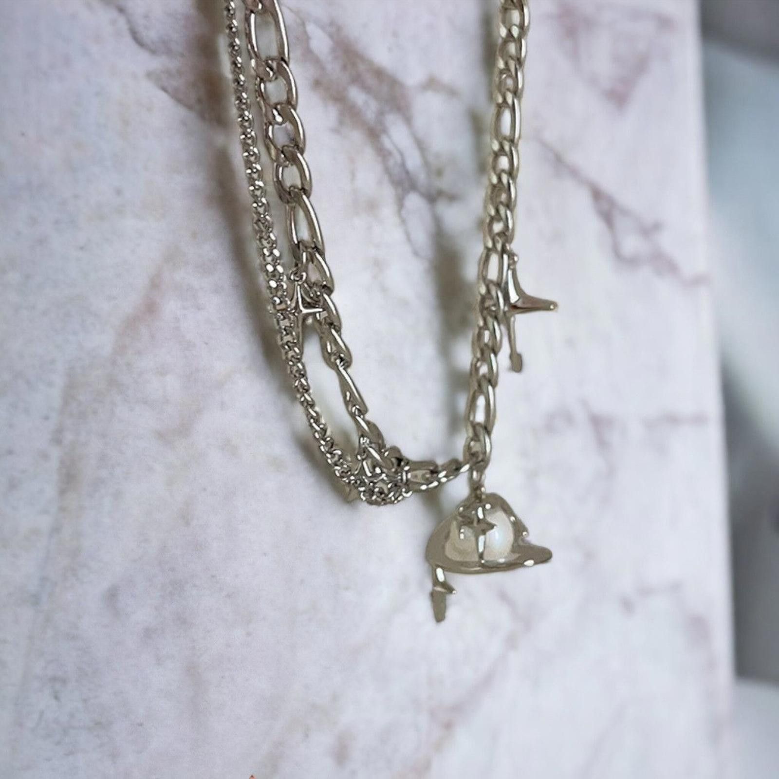 Jewelry Saturn Charm Chain Necklace Size ONE SIZE - 2 Thumbnail