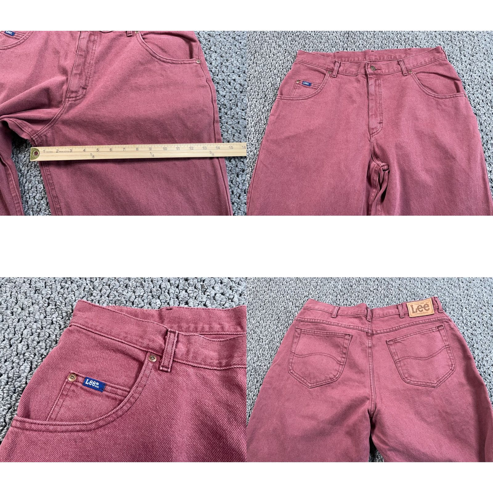 Lee VINTAGE Lee Jeans Tapered Fit Men's 36 x 31 Denim Red 90s Retro Grunge Made in USA Size US 36 / EU 52 - 8 Thumbnail
