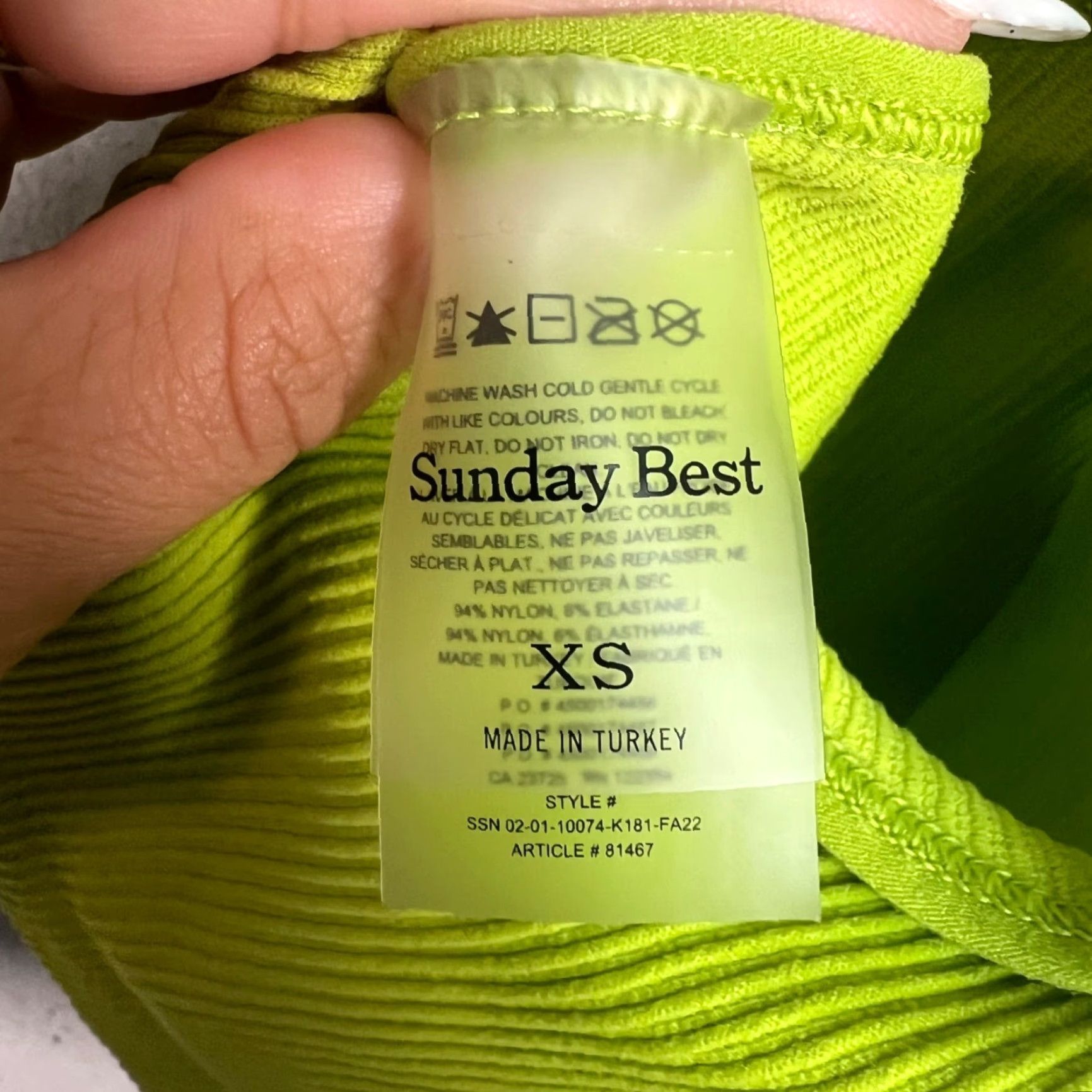 Vintage Sunday Best Womens XS Ribbed Lime Green Halter Top Tank Cropped Summer Spring Casual Women’s XS Lime Green Halter Top Sunday Best Size XS / US 0-2 / IT 36-38 - 3 Thumbnail
