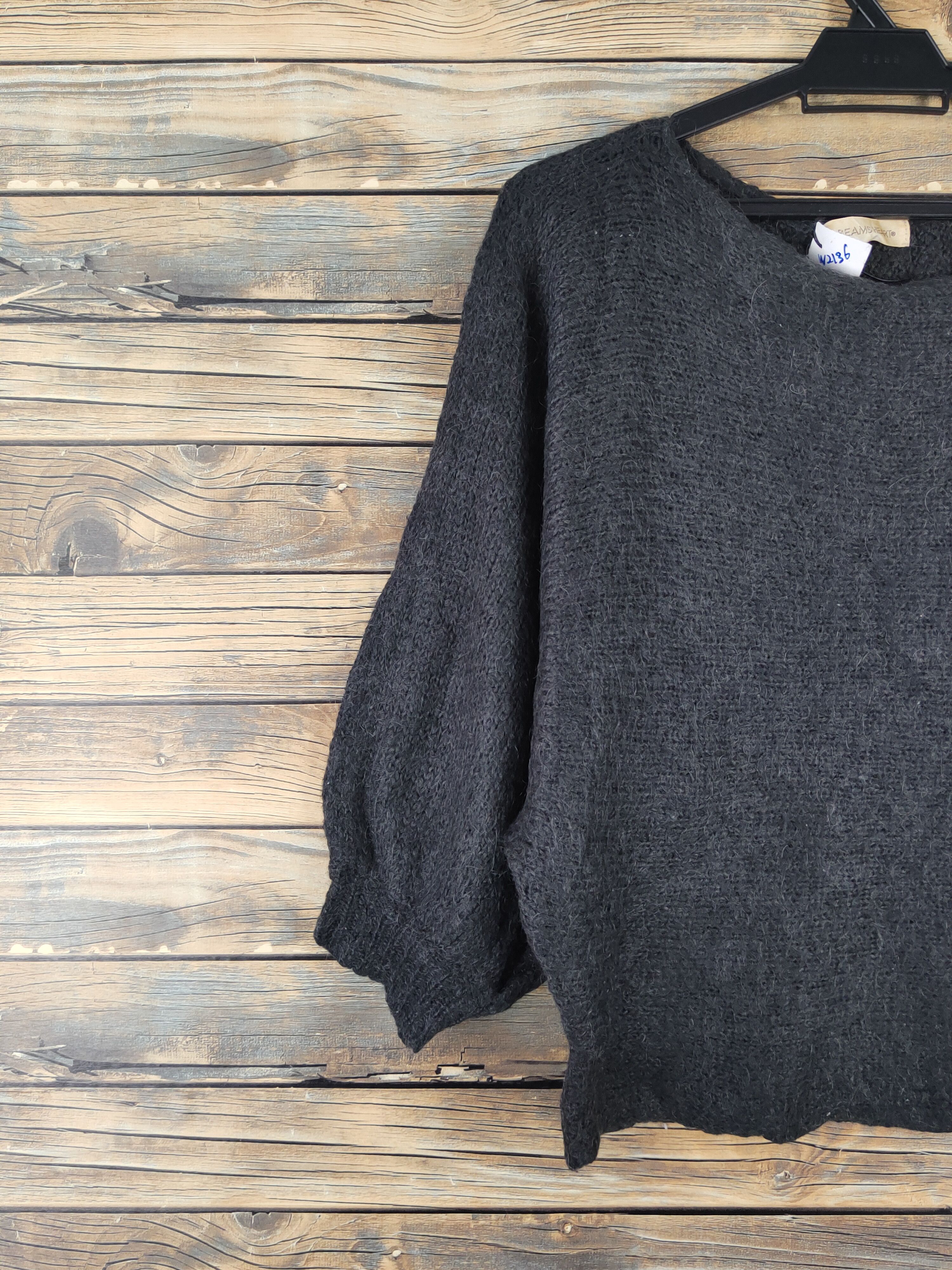 Beams Plus Beams Heart Dark Gray Knitwear Crop Tops #W2136 Size XS / US 0-2 / IT 36-38 - 3 Thumbnail