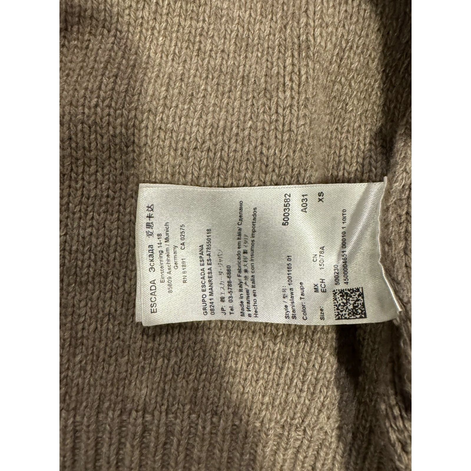 Escada VINTAGE Escada Cardigan Sweater Women XS Wool, Cashmere Taupe Multi Knit Long Sleeve Ruffle Cap Sleeve Regular Fall Winter Spring Womens XS Size XS / US 0-2 / IT 36-38 - 6 Thumbnail